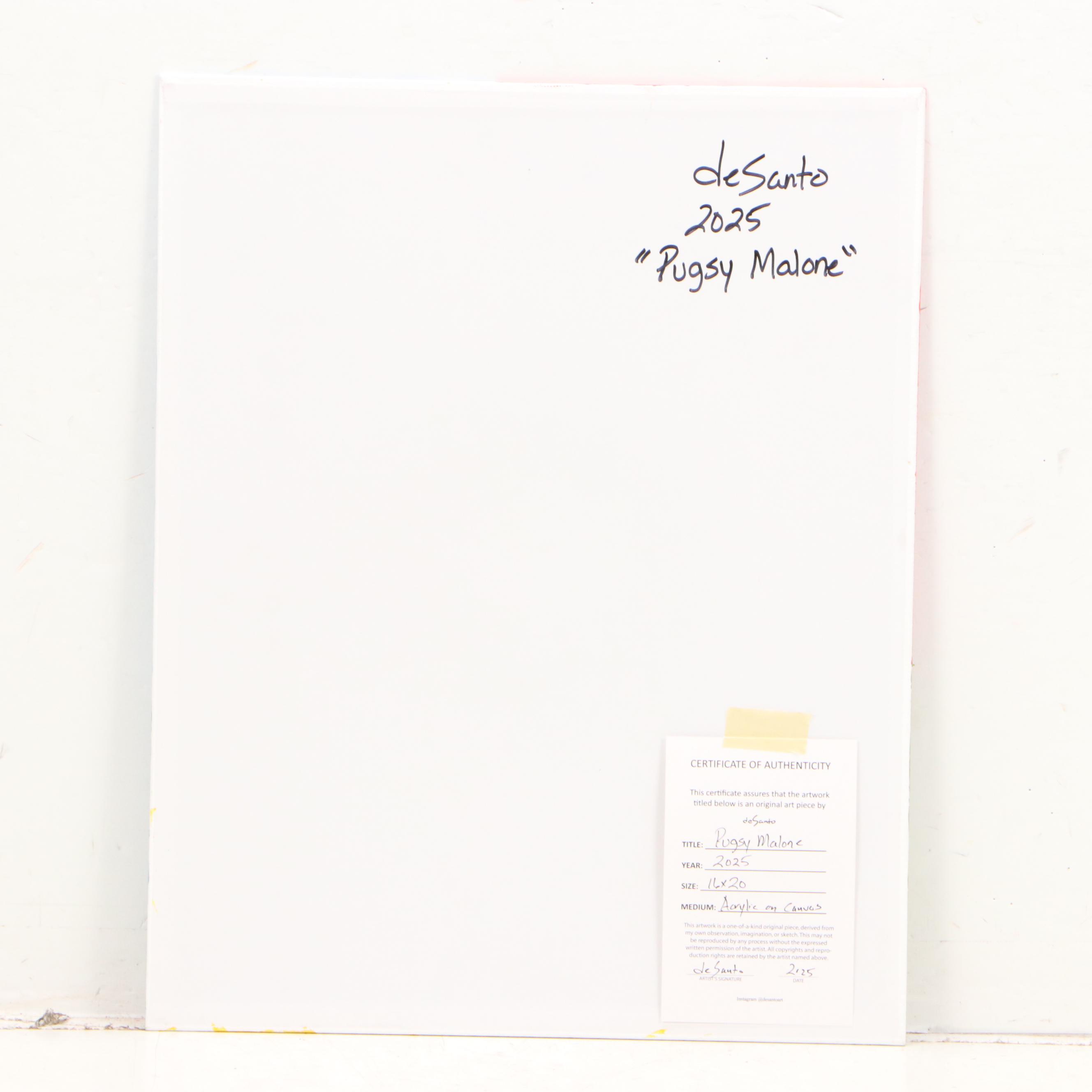 deSanto Acrylic Painting "Pugsy Malone," 2025