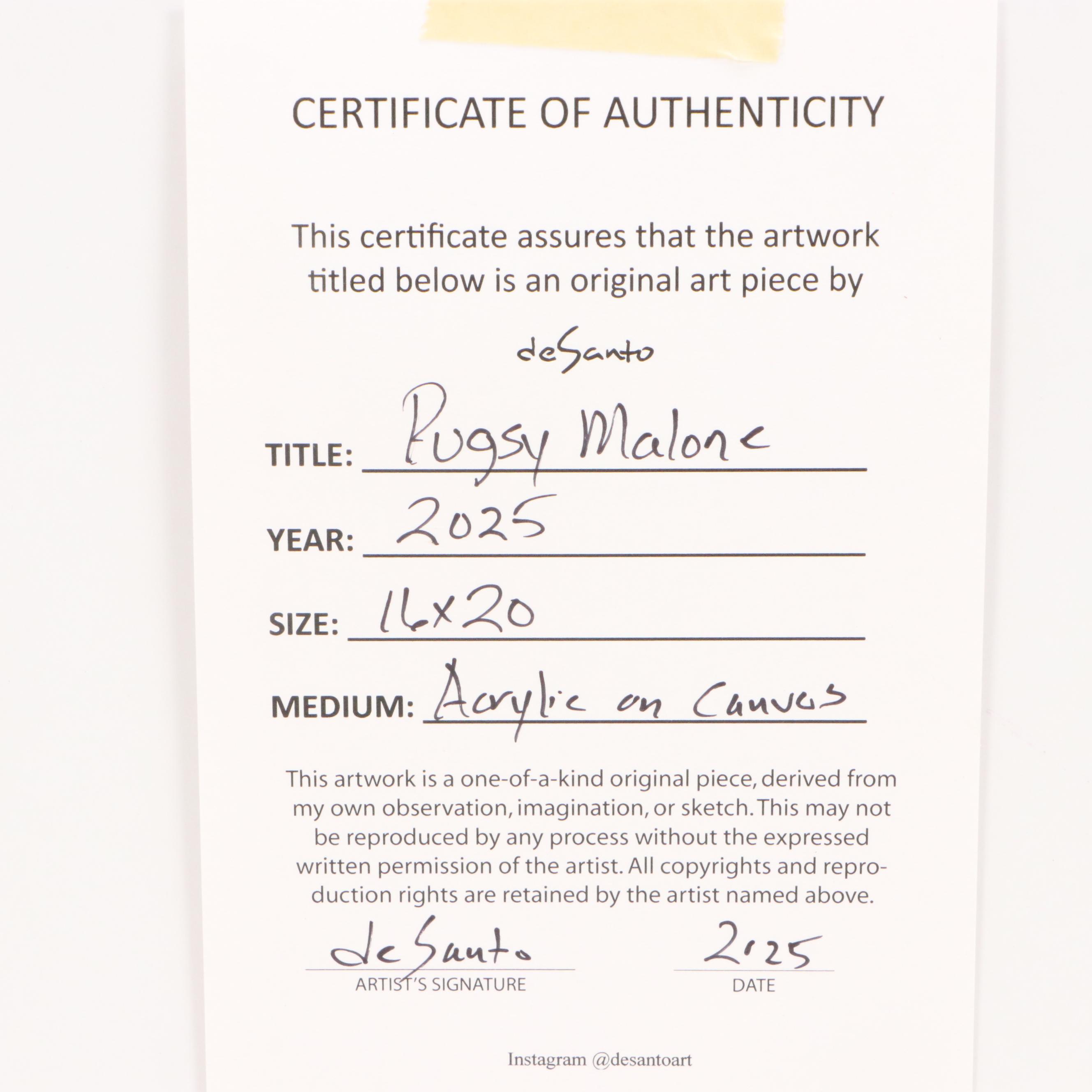 deSanto Acrylic Painting "Pugsy Malone," 2025