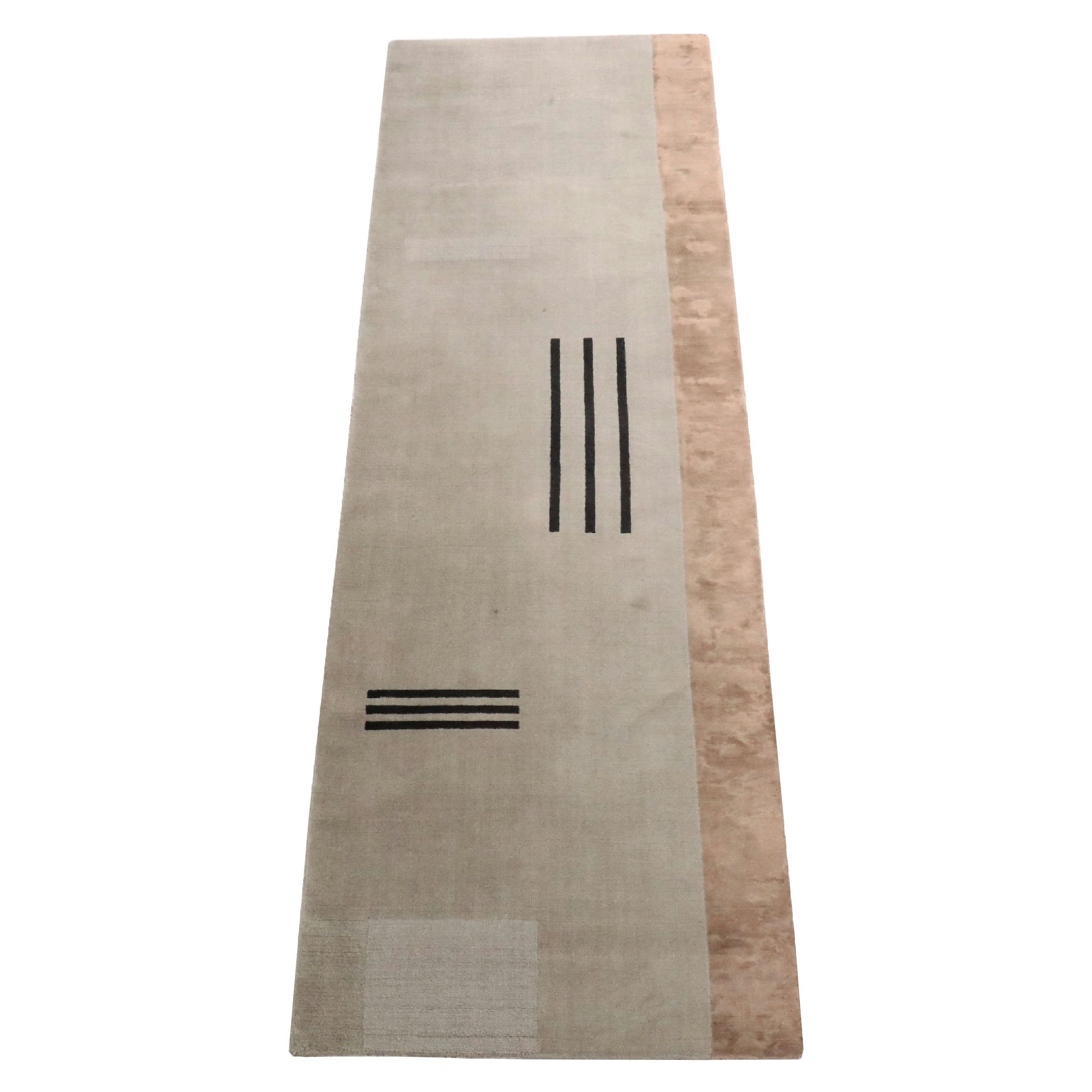 3'2 x 10'6 Hand-Knotted Nepalese Modern Long Rug