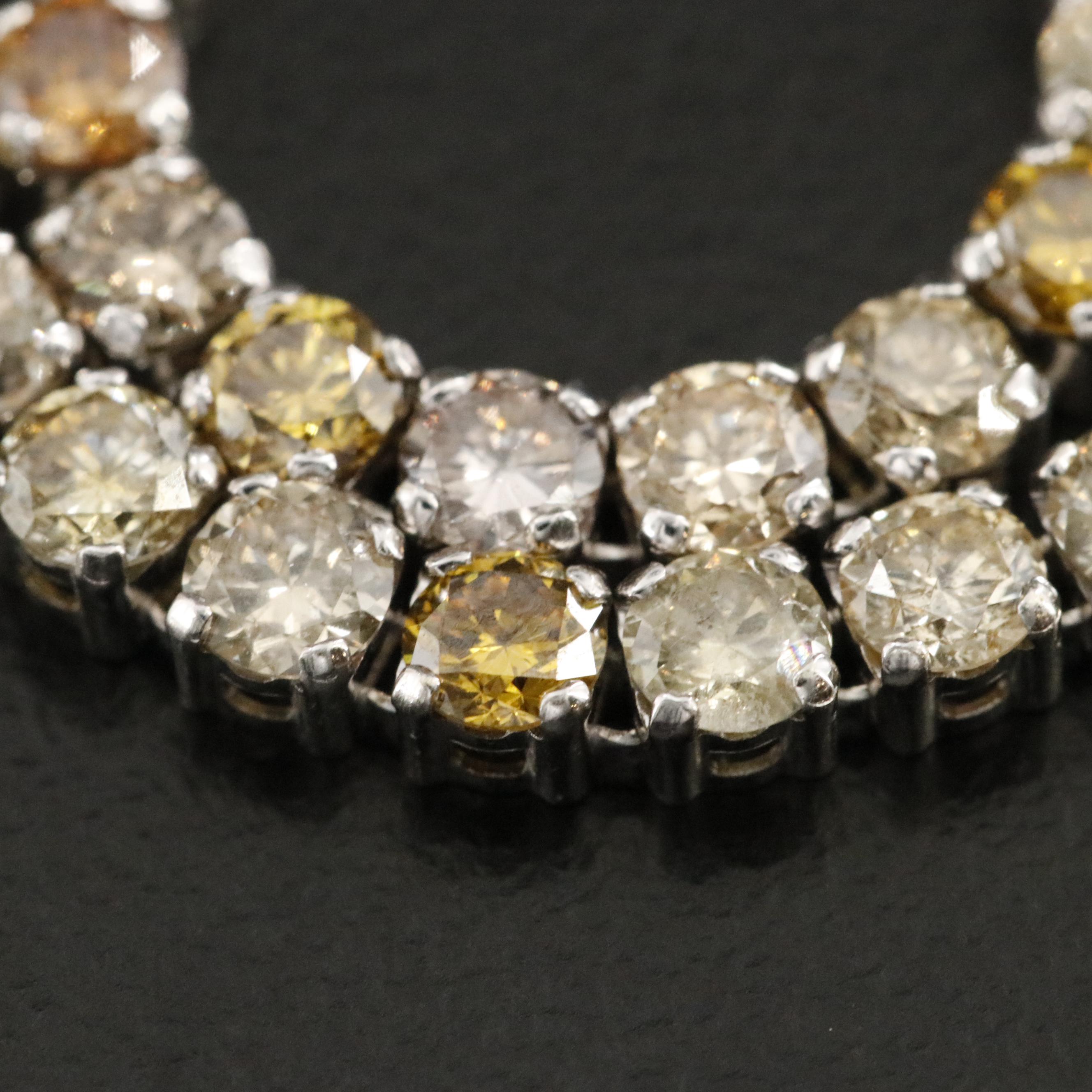 14K 5.00 CTW Fancy Diamond Line Bracelet with IGI Report