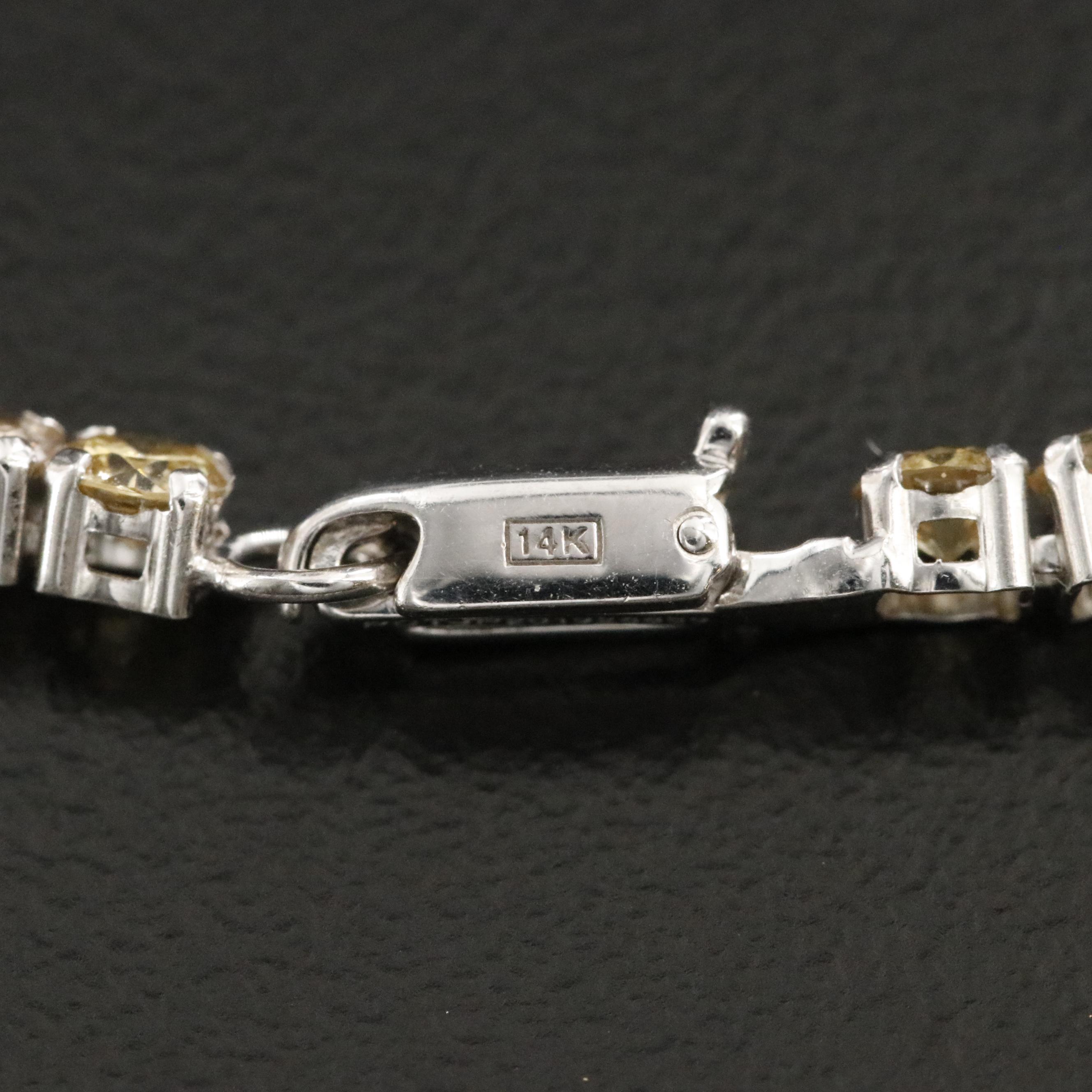 14K 5.00 CTW Fancy Diamond Line Bracelet with IGI Report