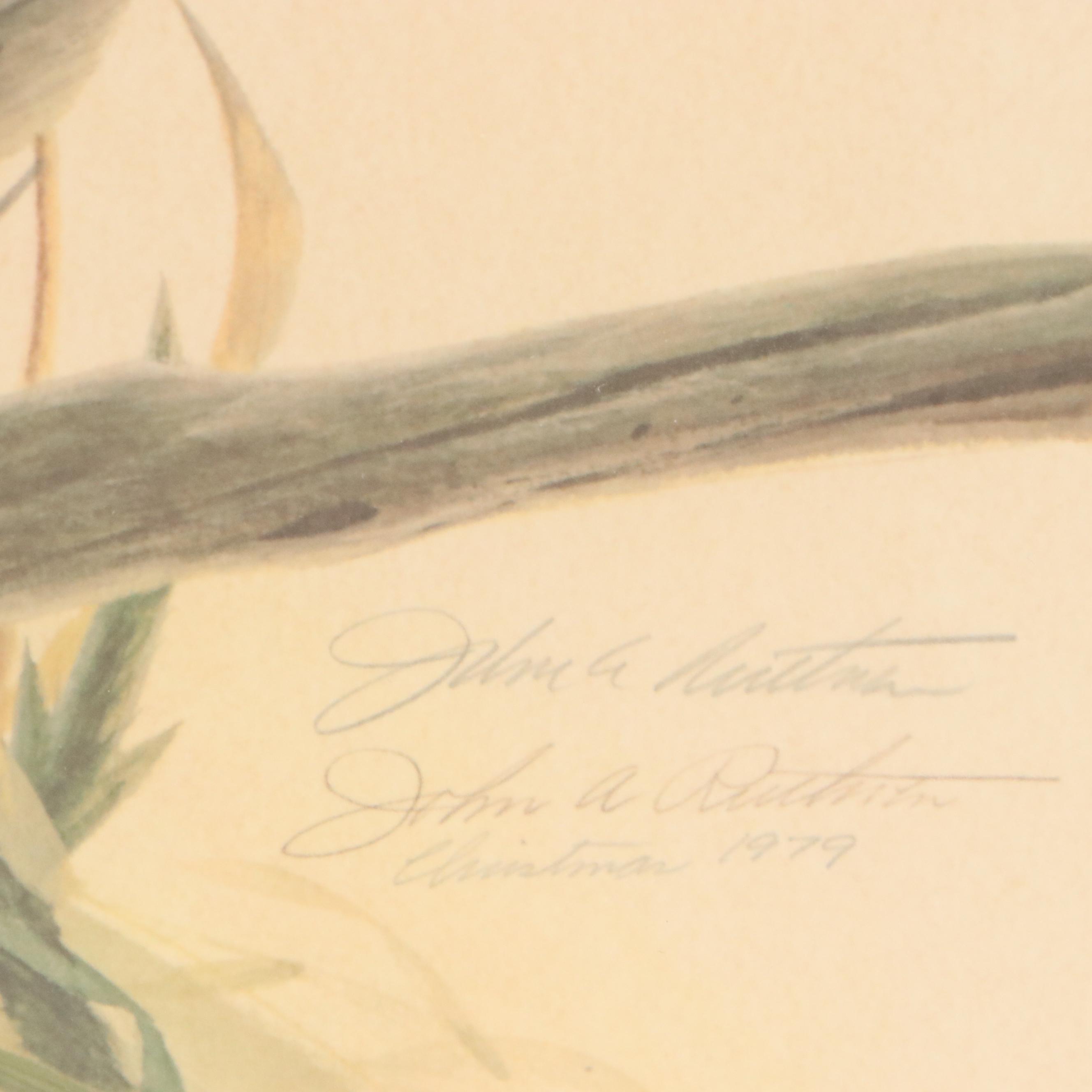 John A. Ruthven Ornithological Offset Lithograph "Meadowlark," 1979