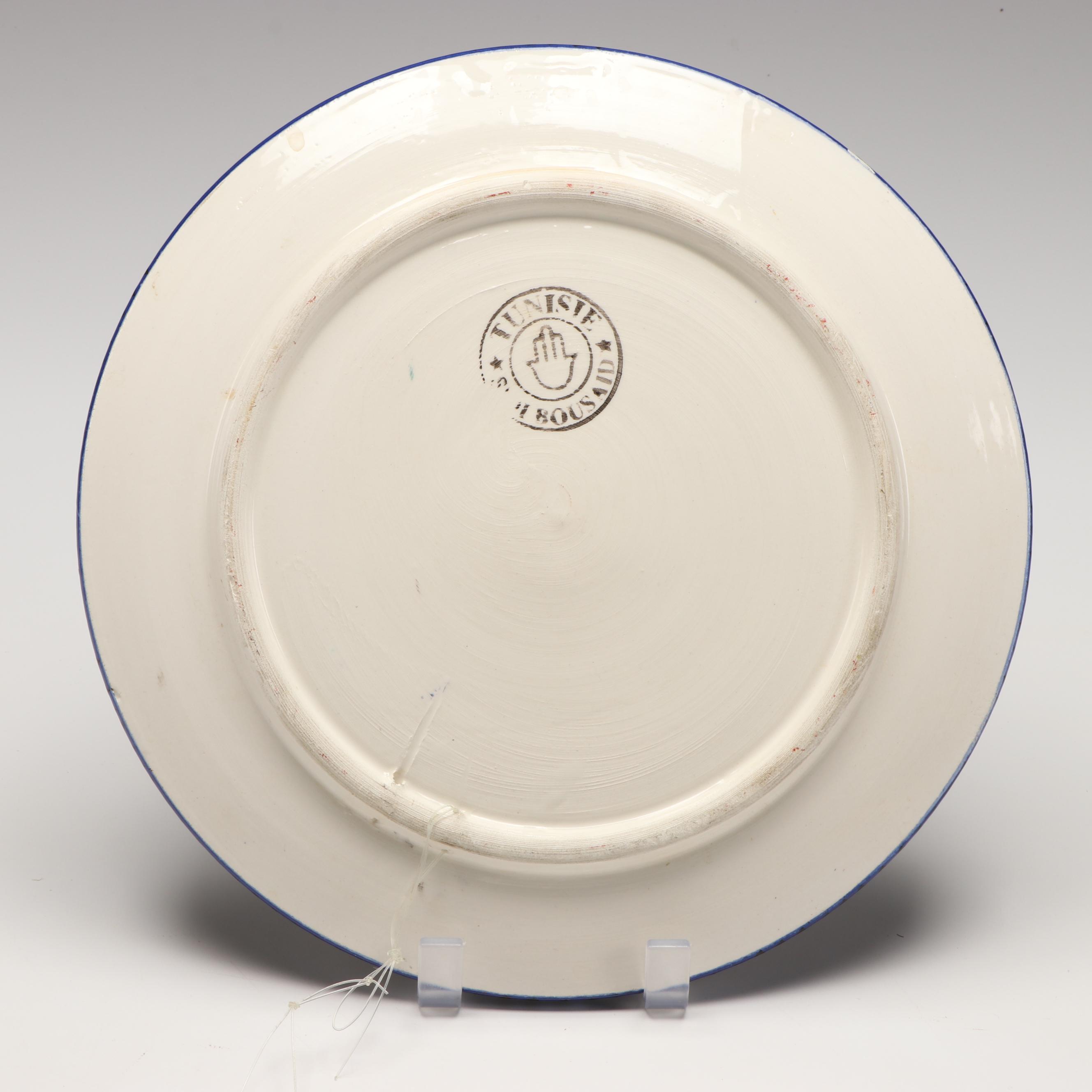 Turkish and Tunisian Hand-Painted Ceramic Wall Plates