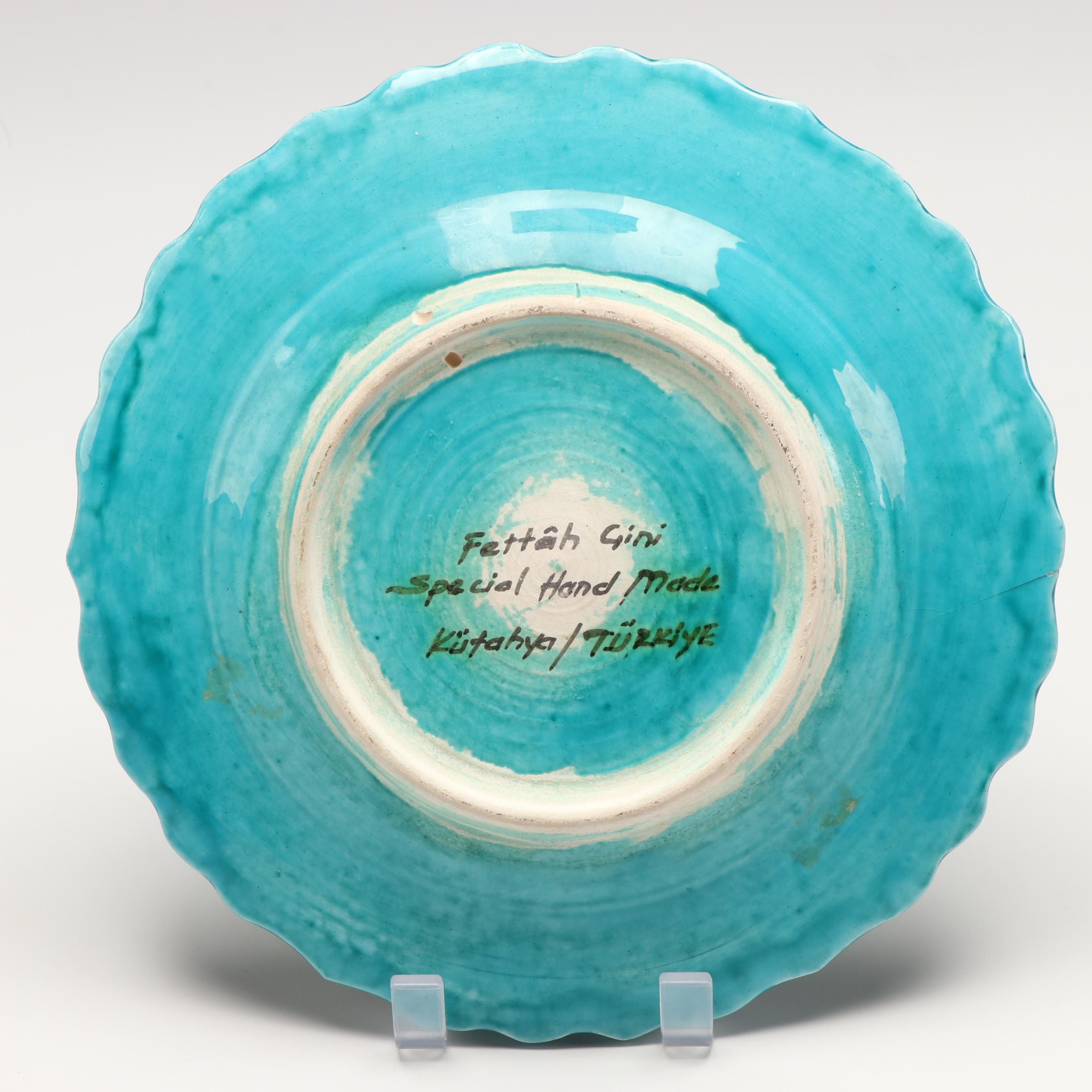 Turkish and Tunisian Hand-Painted Ceramic Wall Plates