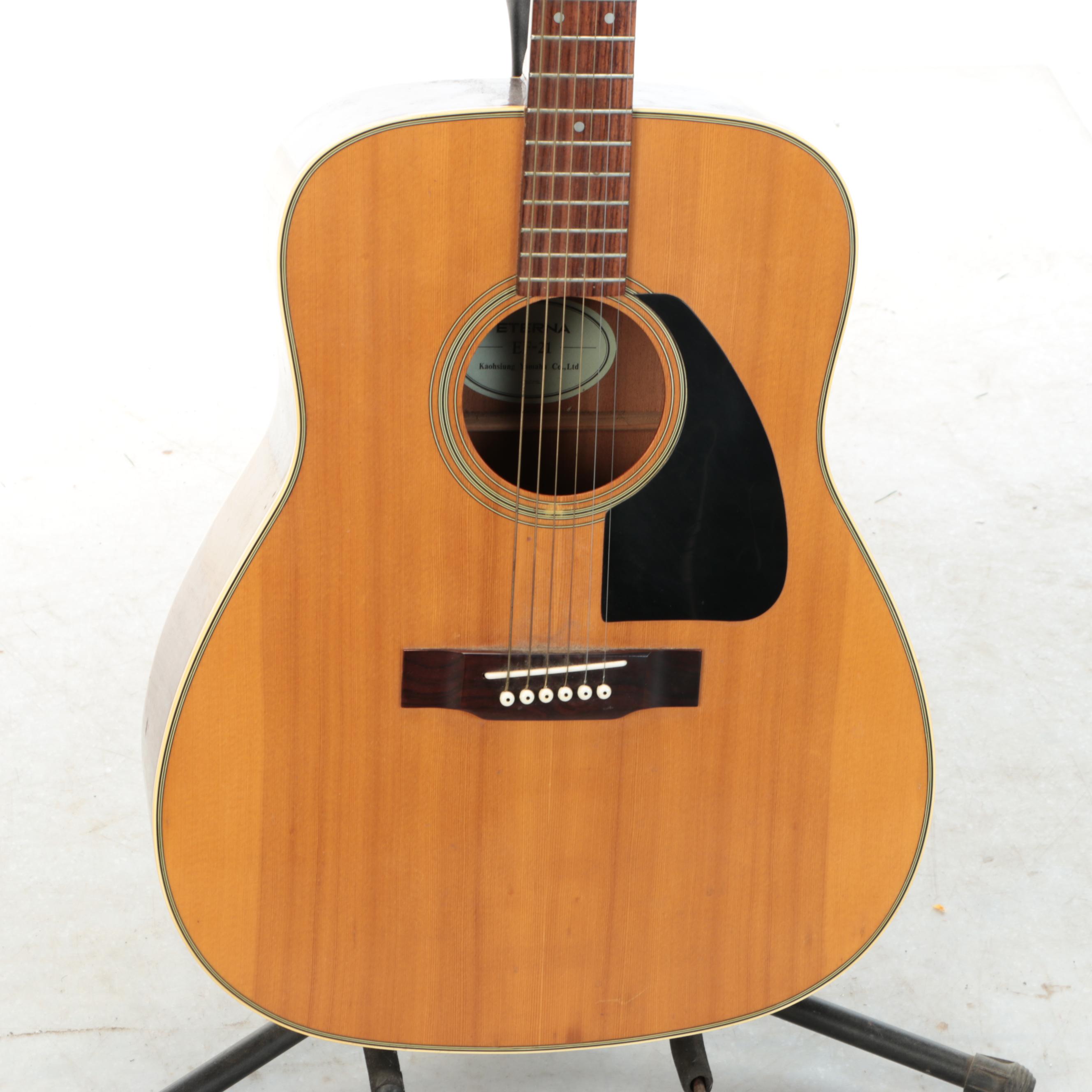 Eterna EF-21 Spruce Top Acoustic Guitar with Tolex Case, Late 20th Century
