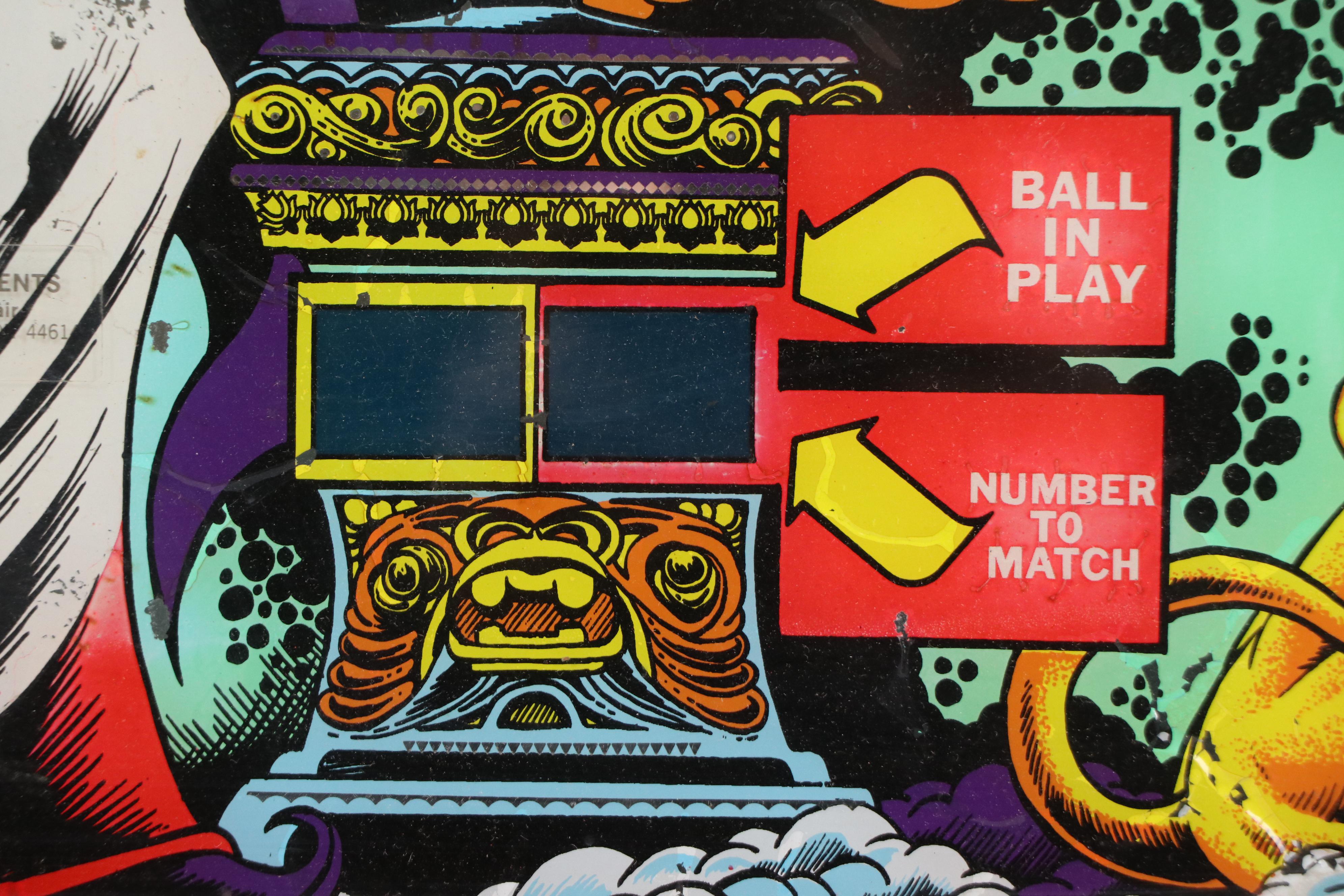 D. Gottlieb & Co. "Gottlieb's Genie" Pinball Machine Scoreboard Panel, 1979