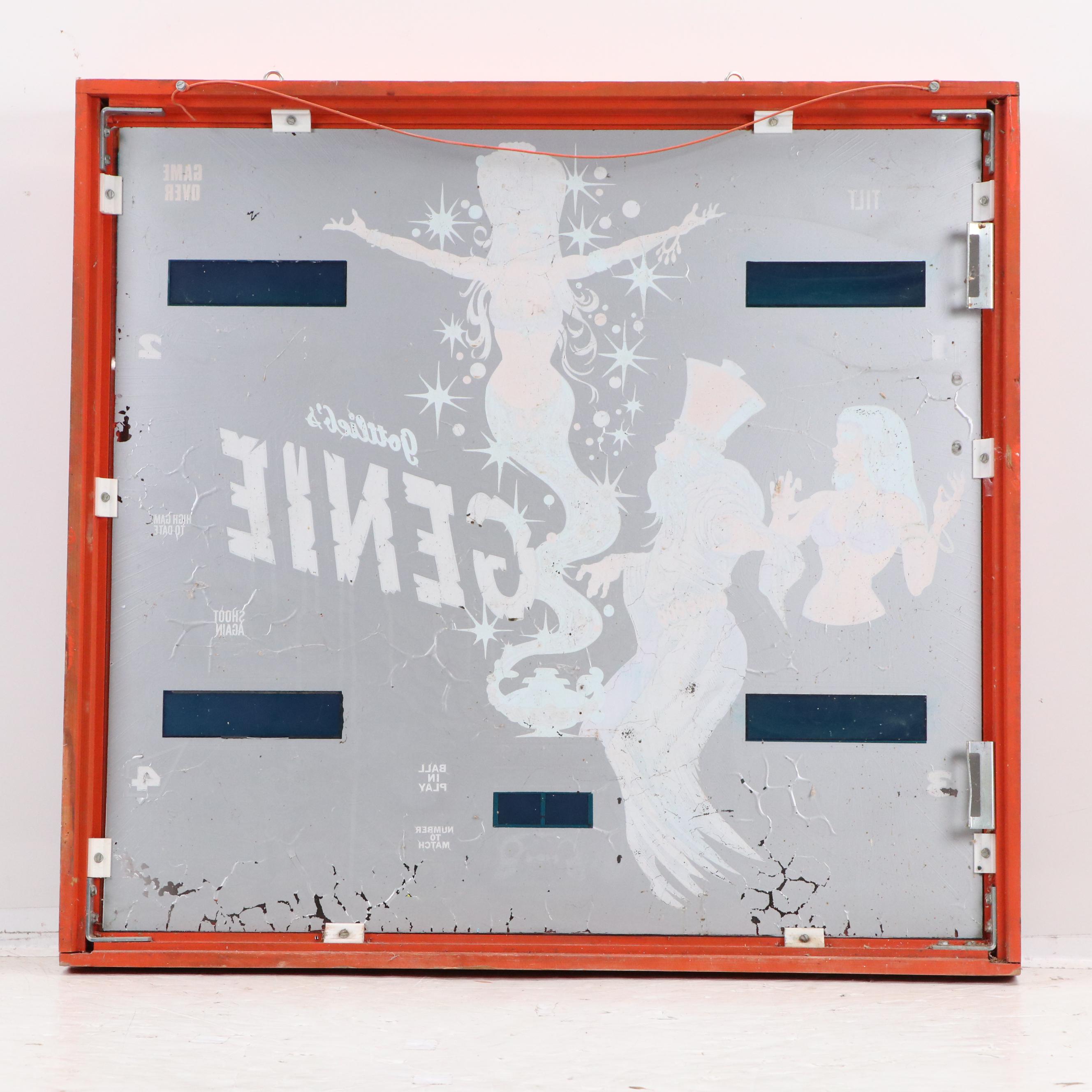 D. Gottlieb & Co. "Gottlieb's Genie" Pinball Machine Scoreboard Panel, 1979