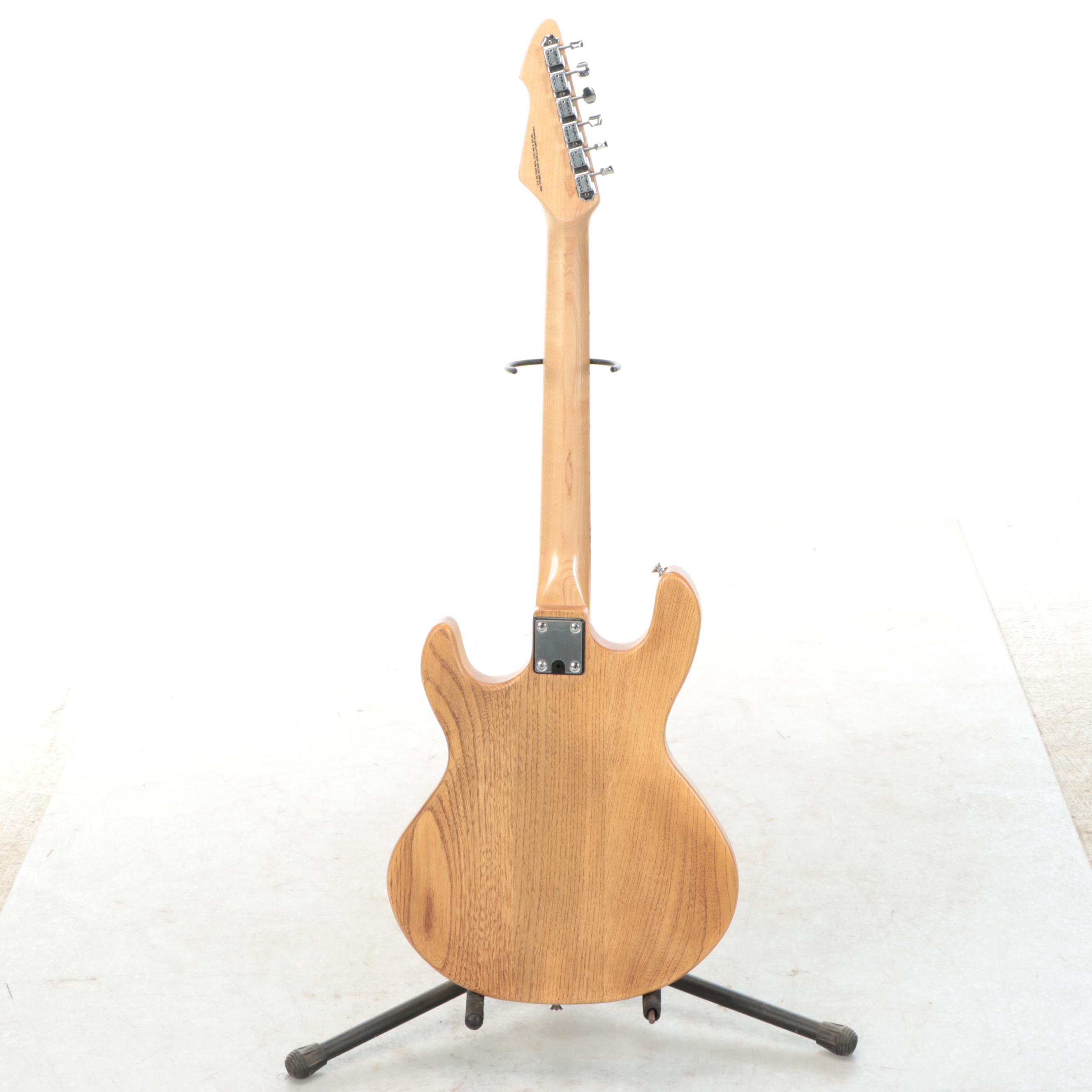 Peavey T-30 Natural Oak Solid Body Electric Guitar, Hardside Case, Late 20th C