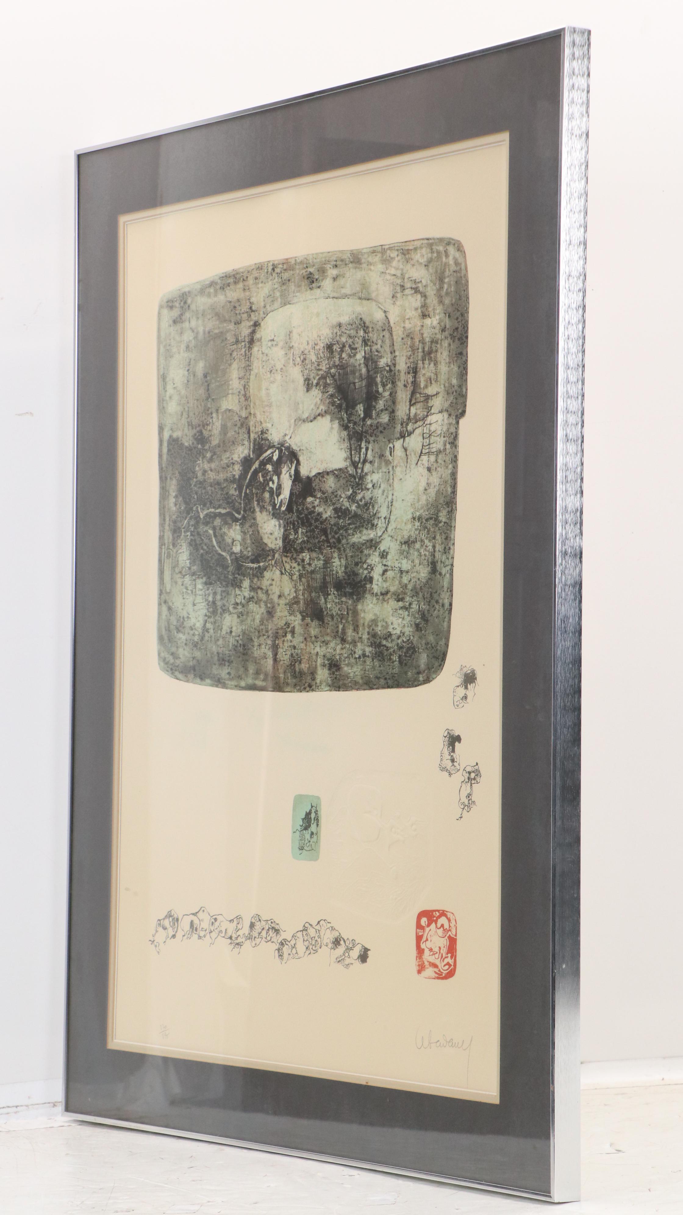 Hoi Lebadang Embossed Color Lithograph "Ten House Suite - Plate 7"