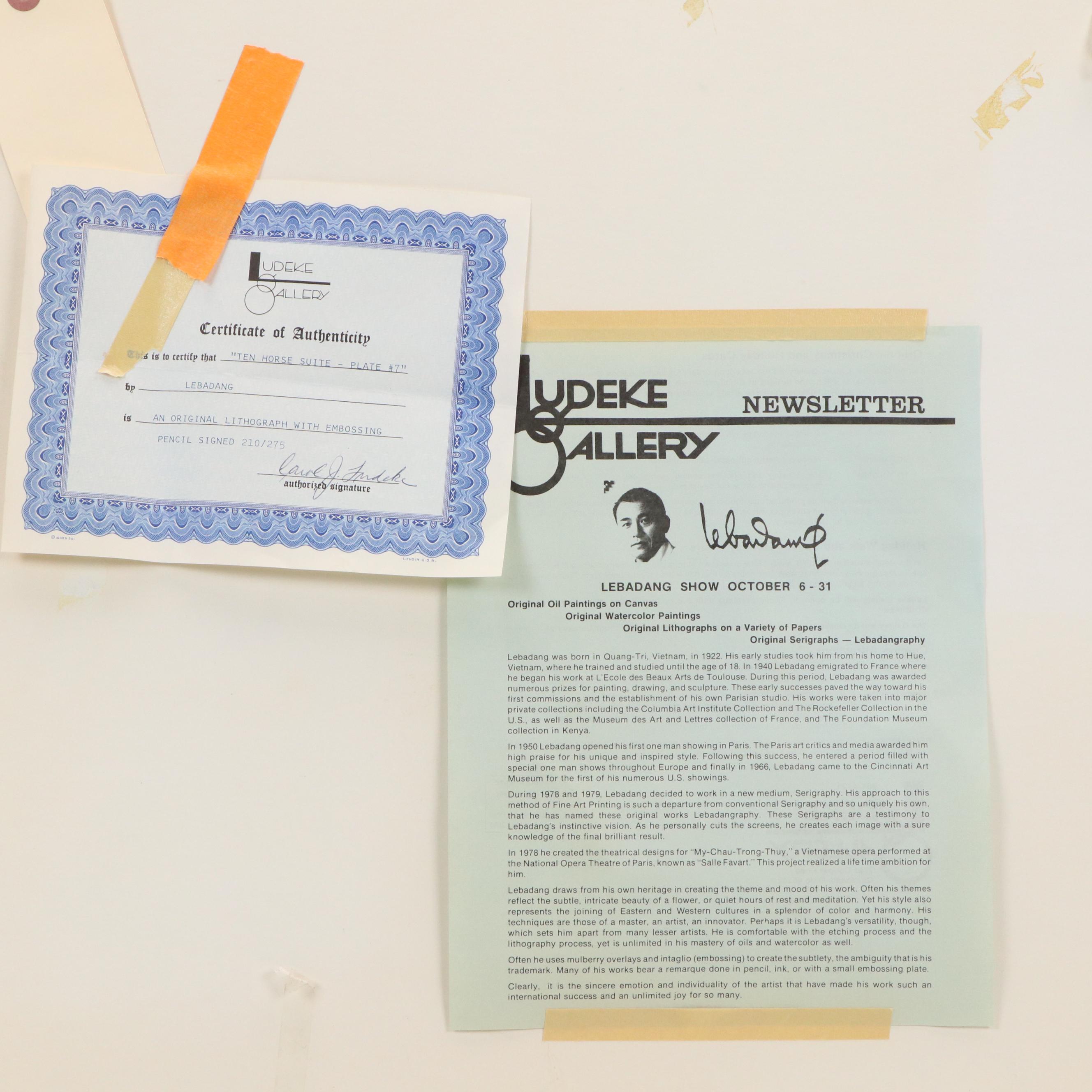 Hoi Lebadang Embossed Color Lithograph "Ten House Suite - Plate 7"