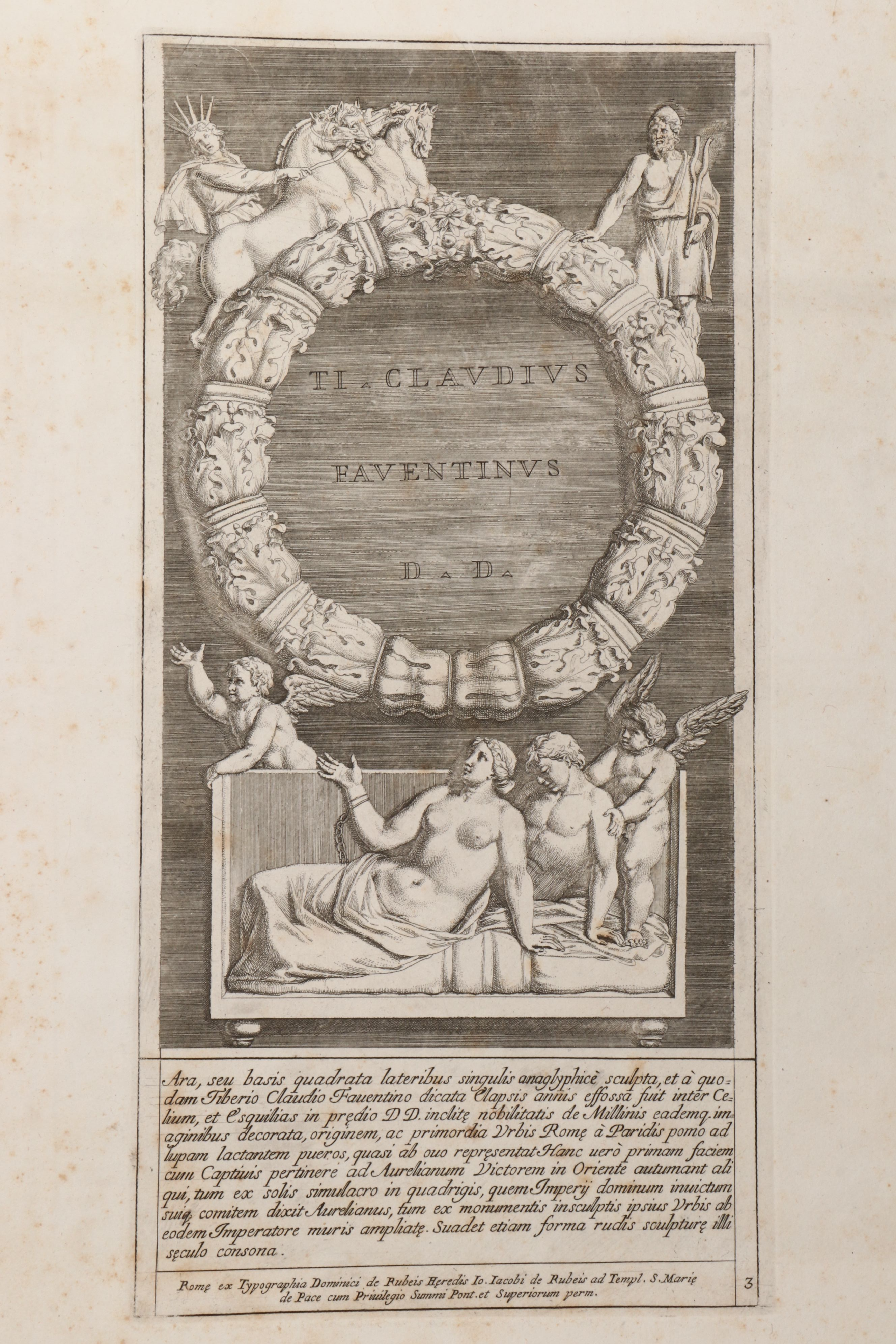 "Admiranda Romanarum antiquitatum ac veteris sculpturae vestigia" Folio, 1693