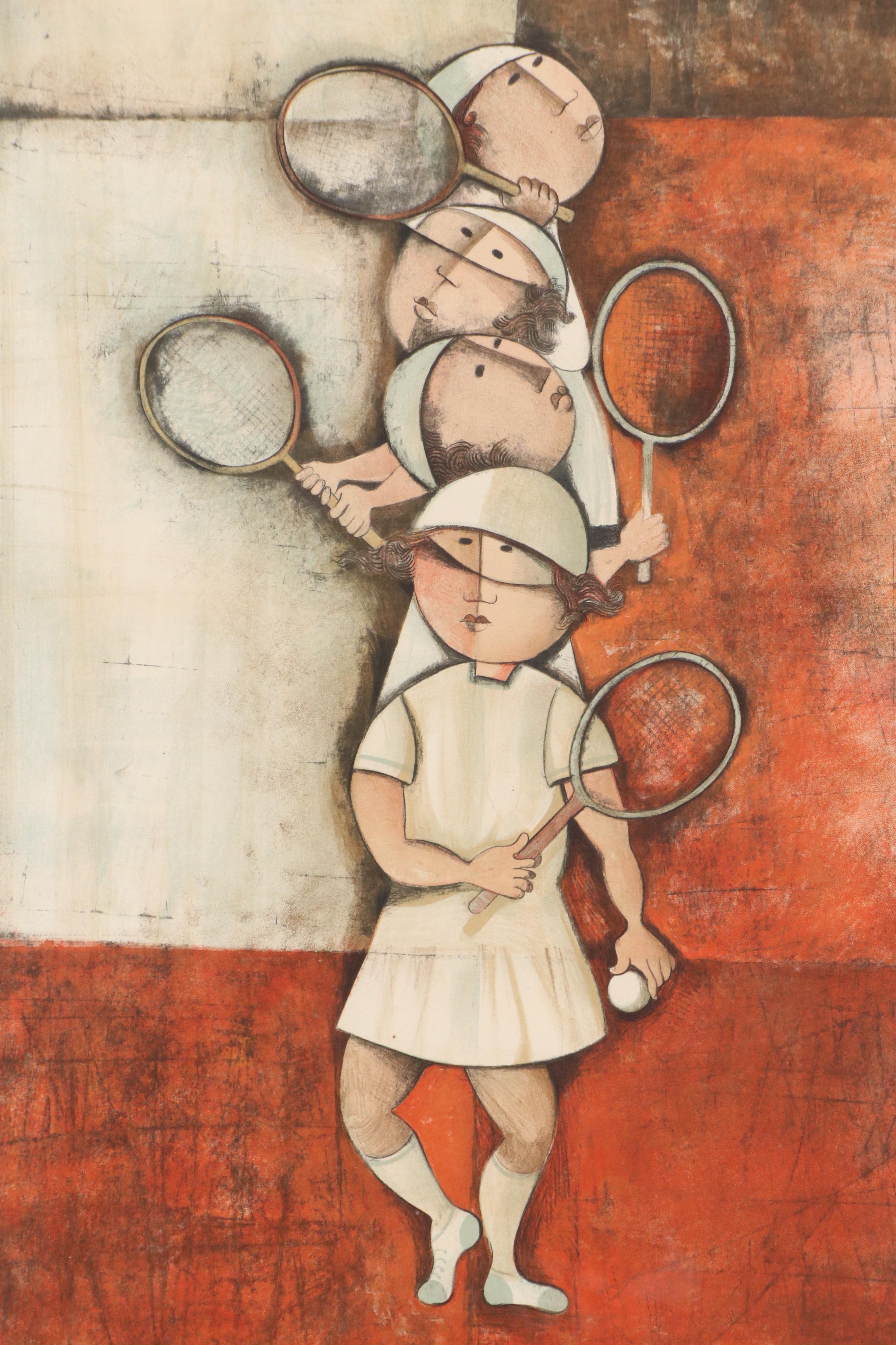 Graciela Rodo Boulanger Color Lithograph "Tennis," Late 20th Century