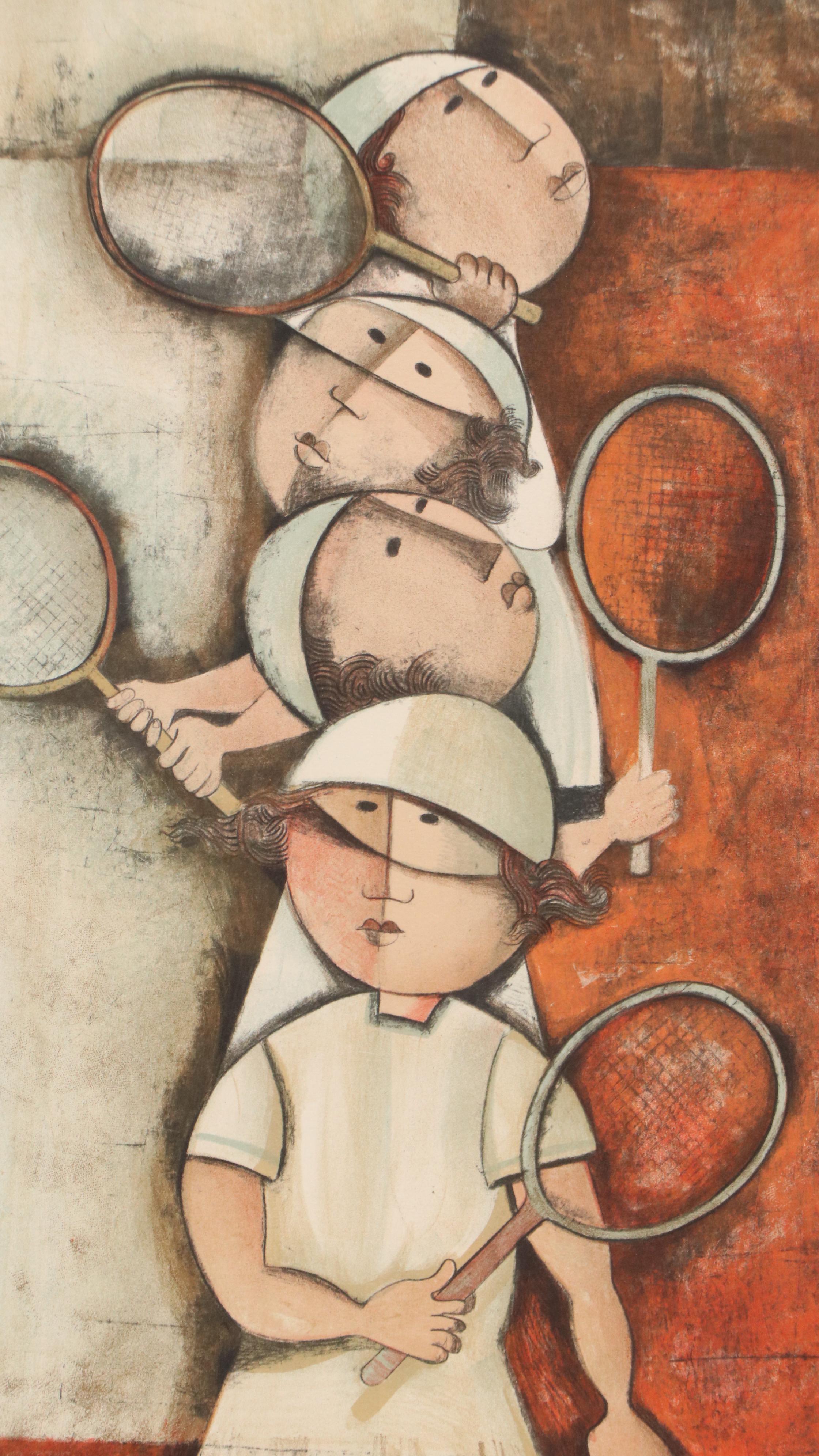 Graciela Rodo Boulanger Color Lithograph "Tennis," Late 20th Century