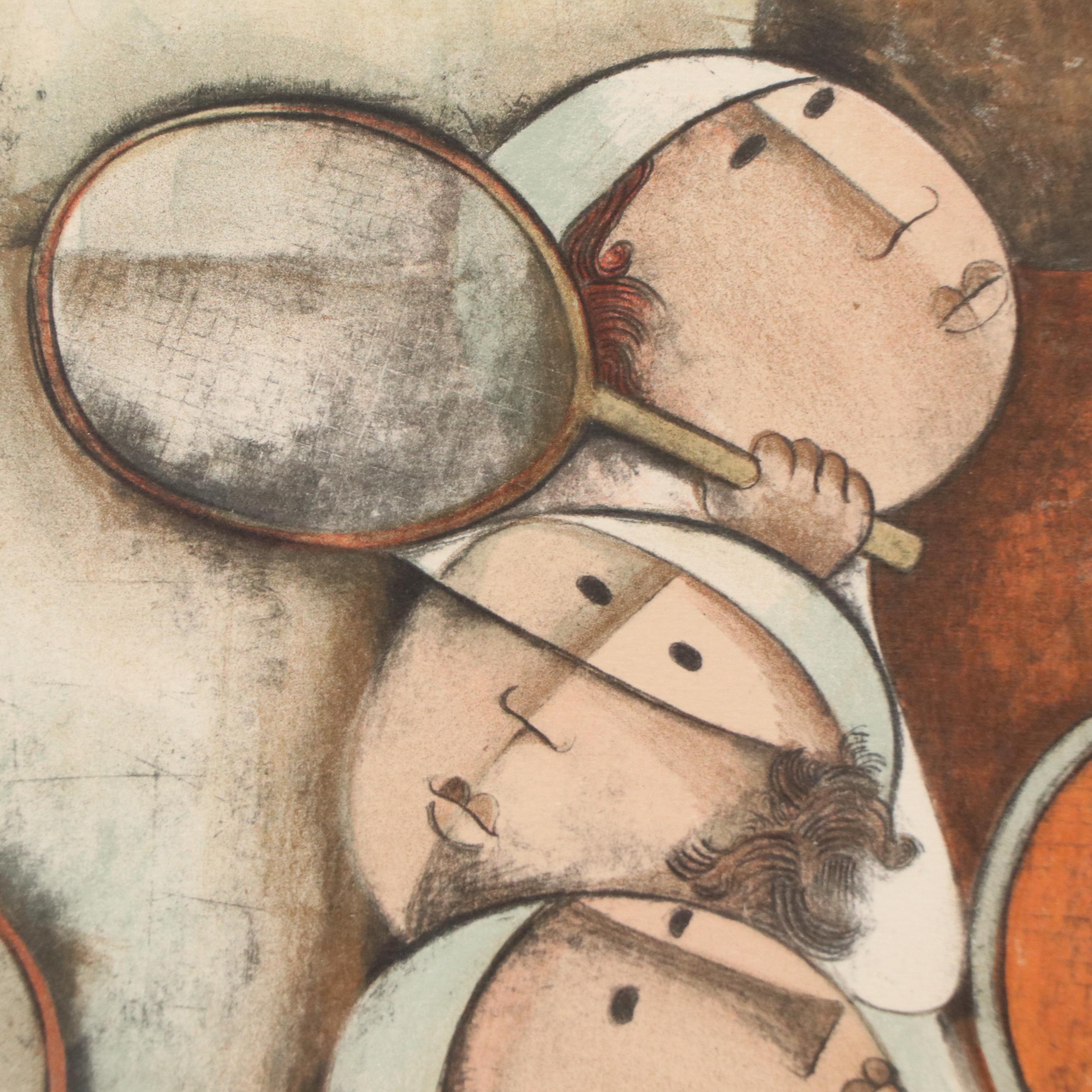 Graciela Rodo Boulanger Color Lithograph "Tennis," Late 20th Century