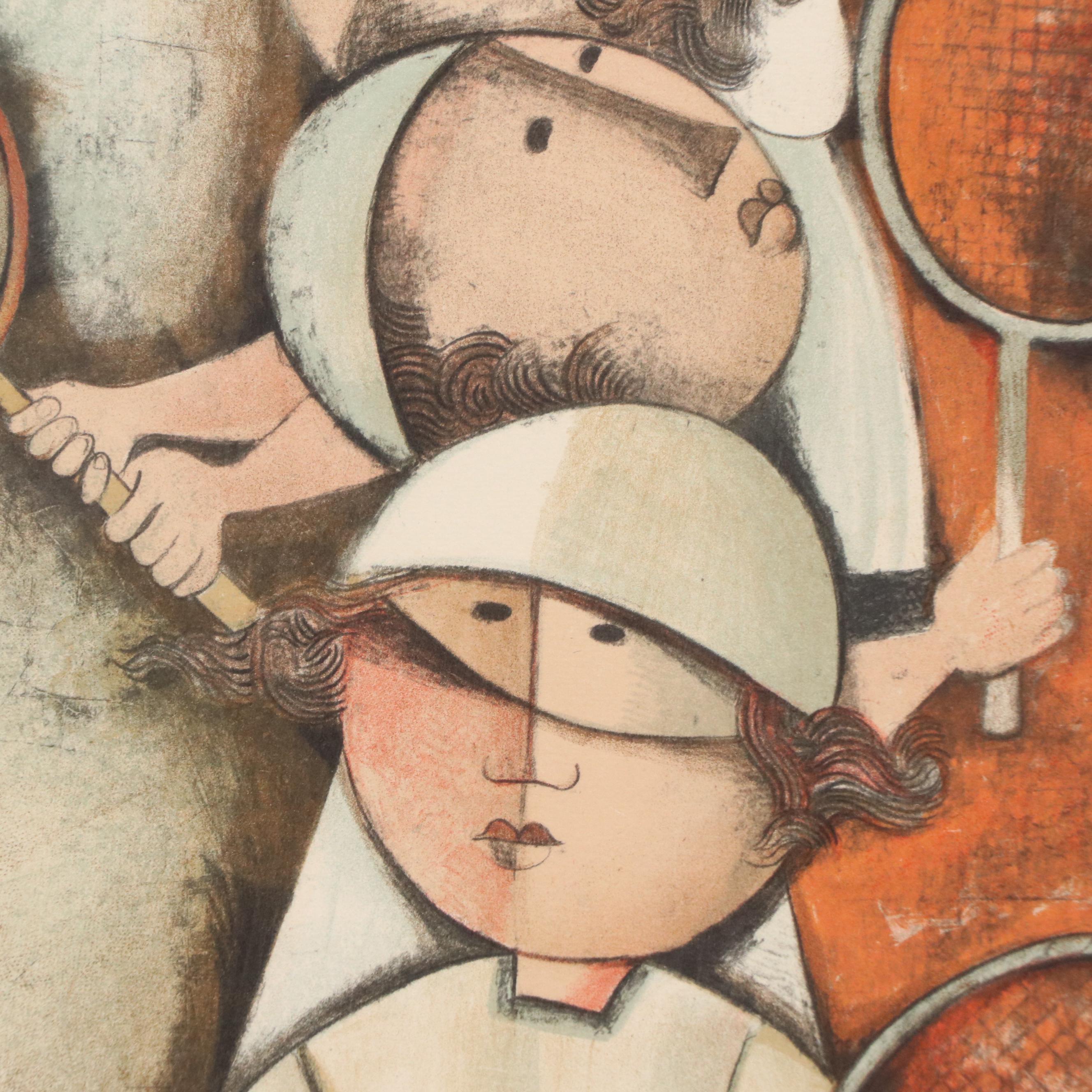 Graciela Rodo Boulanger Color Lithograph "Tennis," Late 20th Century