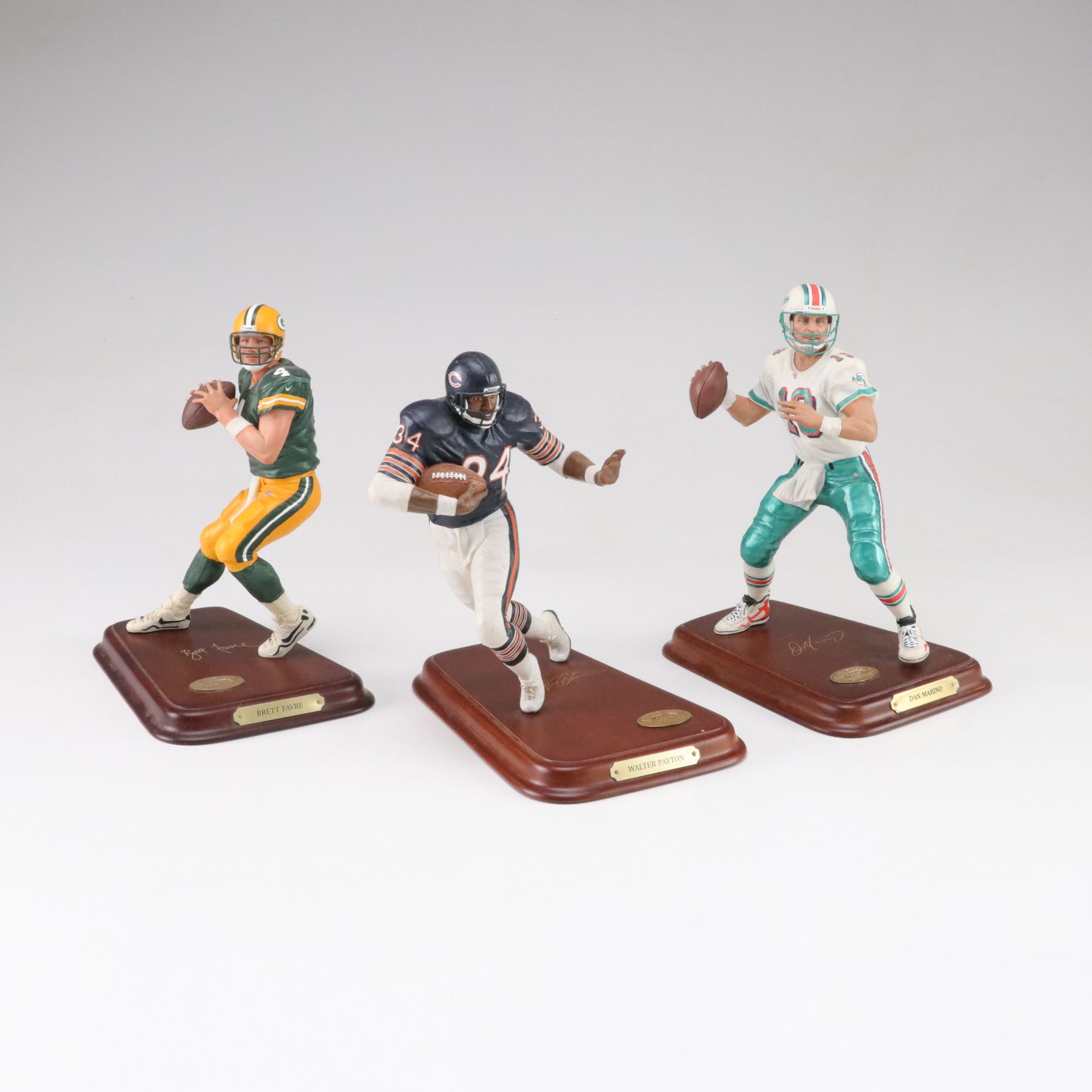 Danbury Mint Walter Payton, Dan Marino & Brett Favre Statues