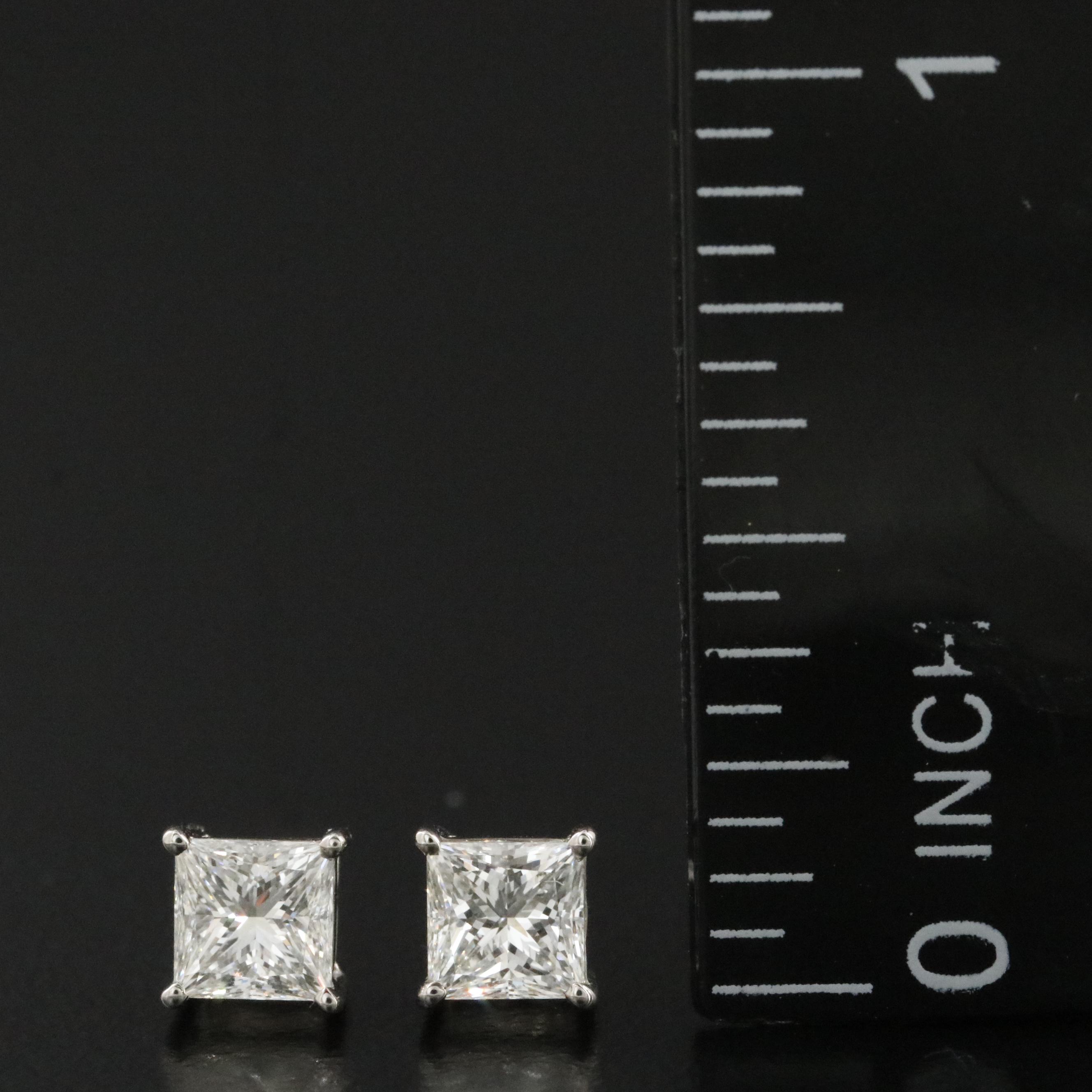 Platinum 1.01 CTW Diamond Stud Earrings with GIA Reports