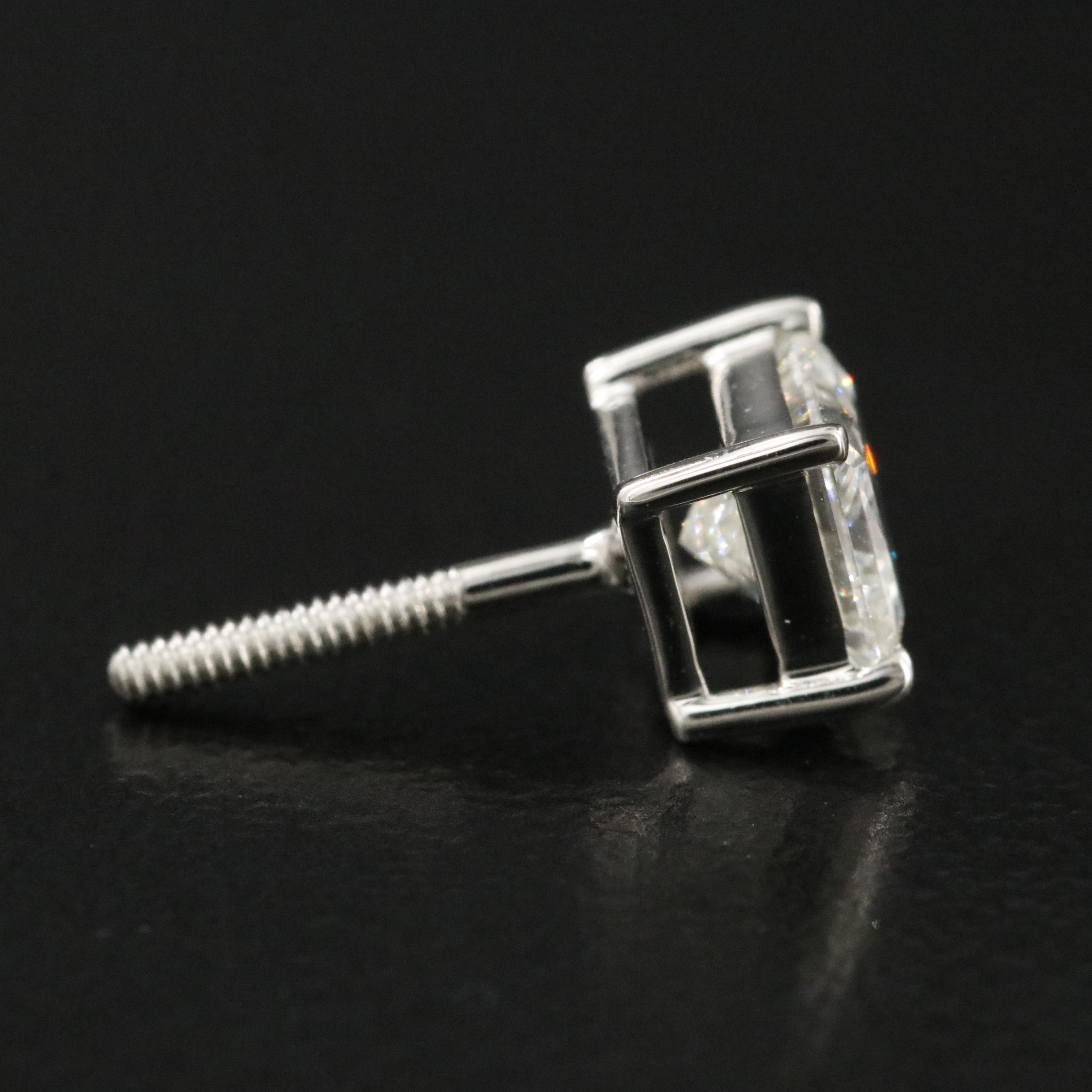 Platinum 1.01 CTW Diamond Stud Earrings with GIA Reports