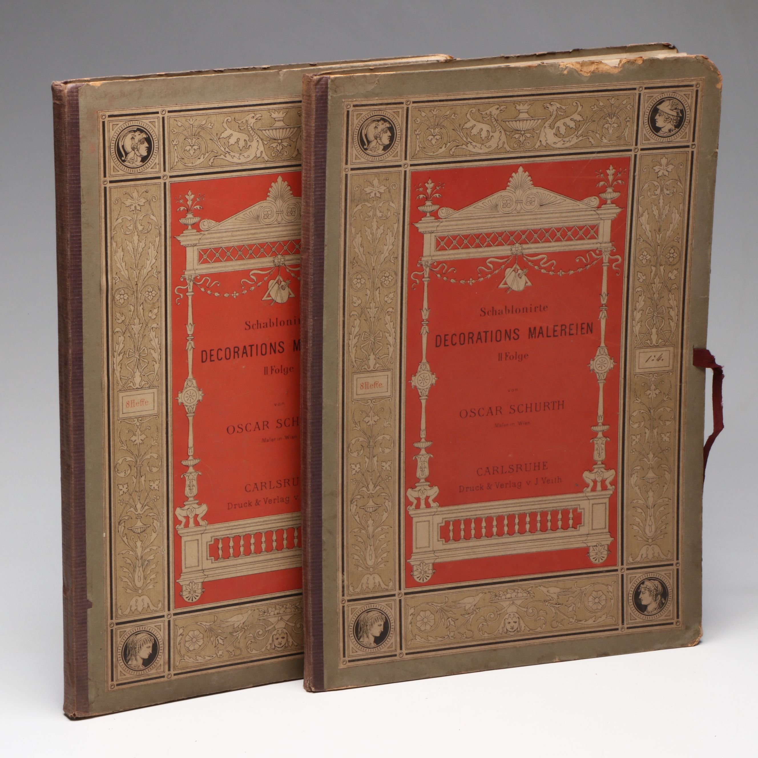 "Schablonirte Decorations Malerein" Vol. I–II Folios by Oscar Schurth
