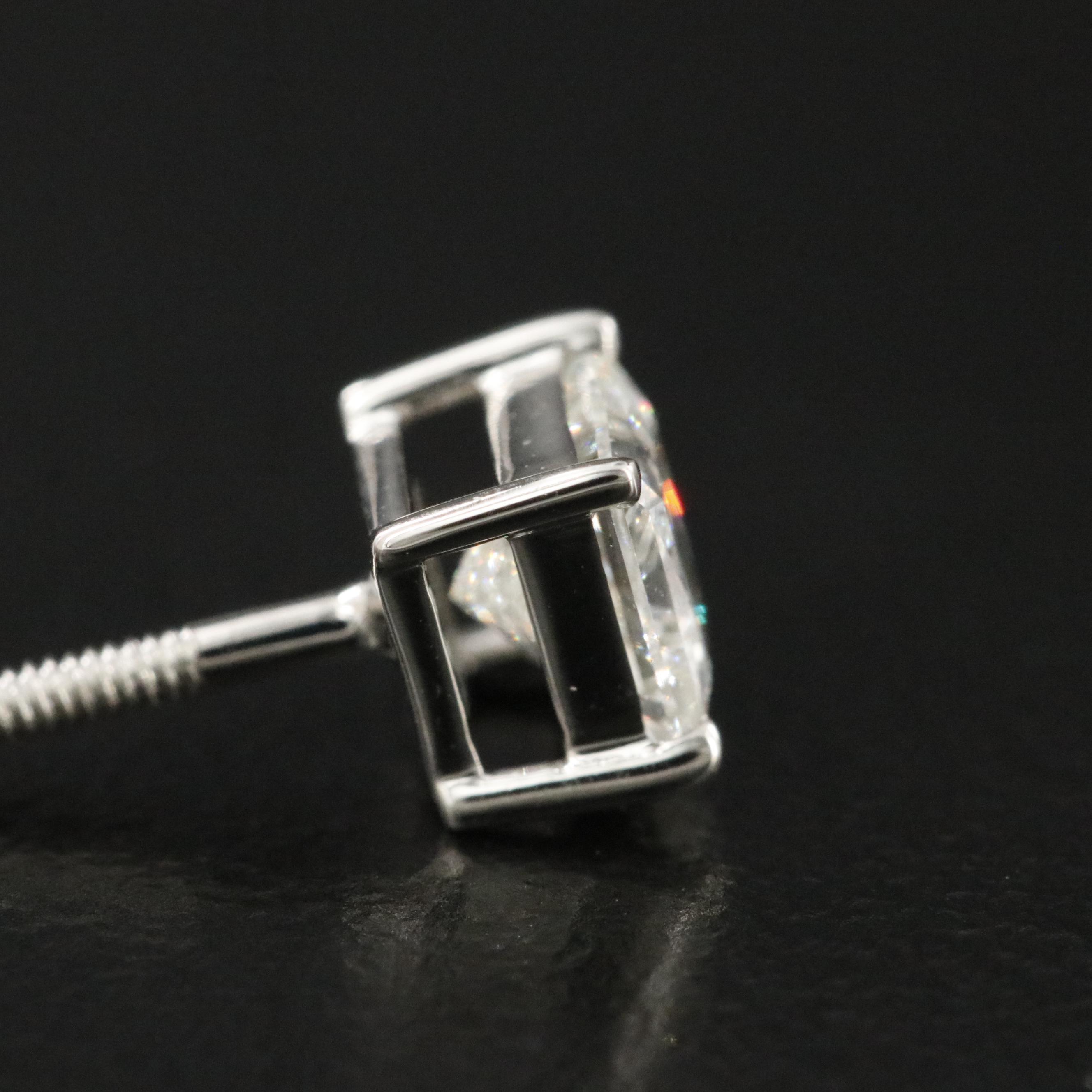 Platinum 1.01 CTW Diamond Stud Earrings with GIA Reports