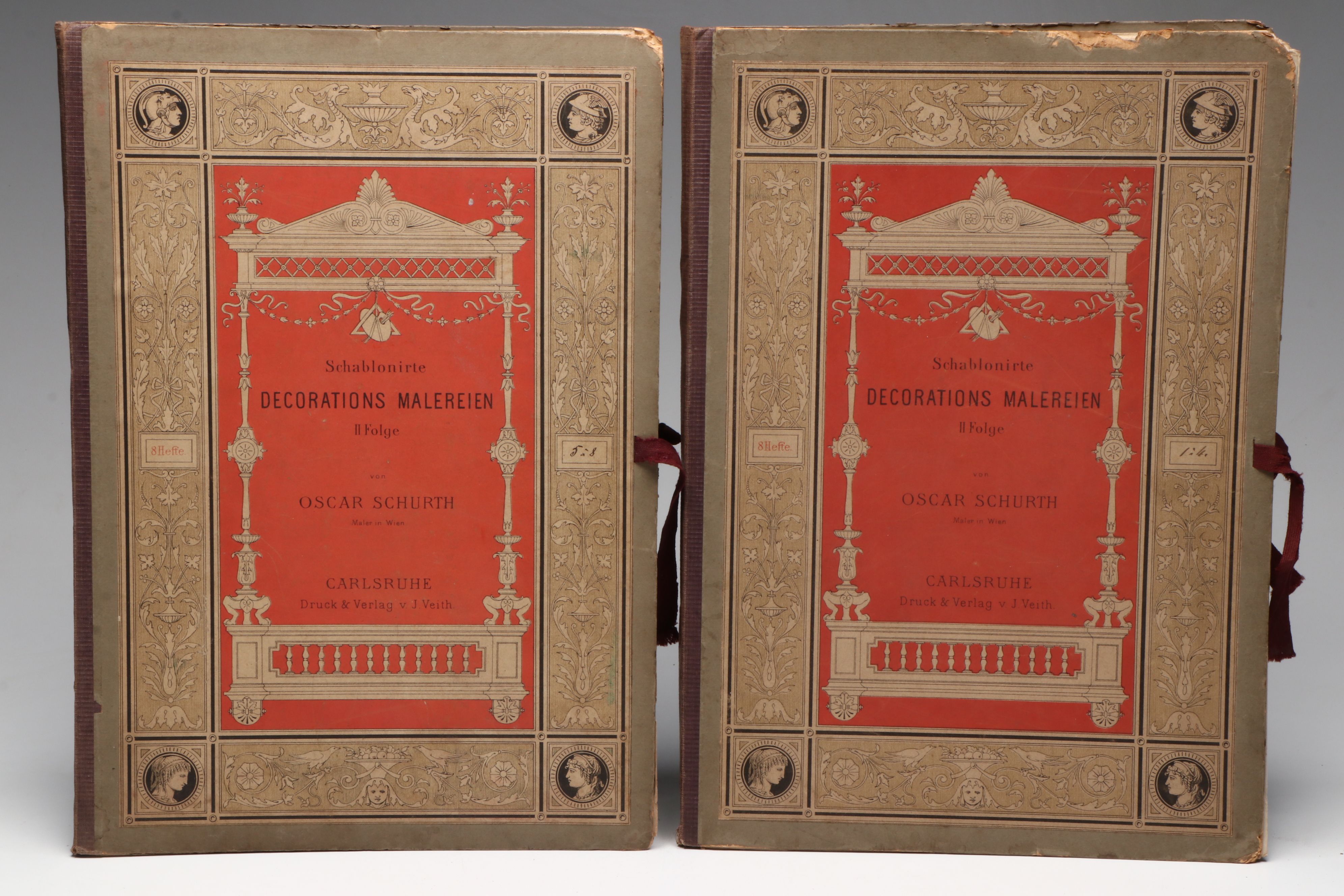 "Schablonirte Decorations Malerein" Vol. I–II Folios by Oscar Schurth
