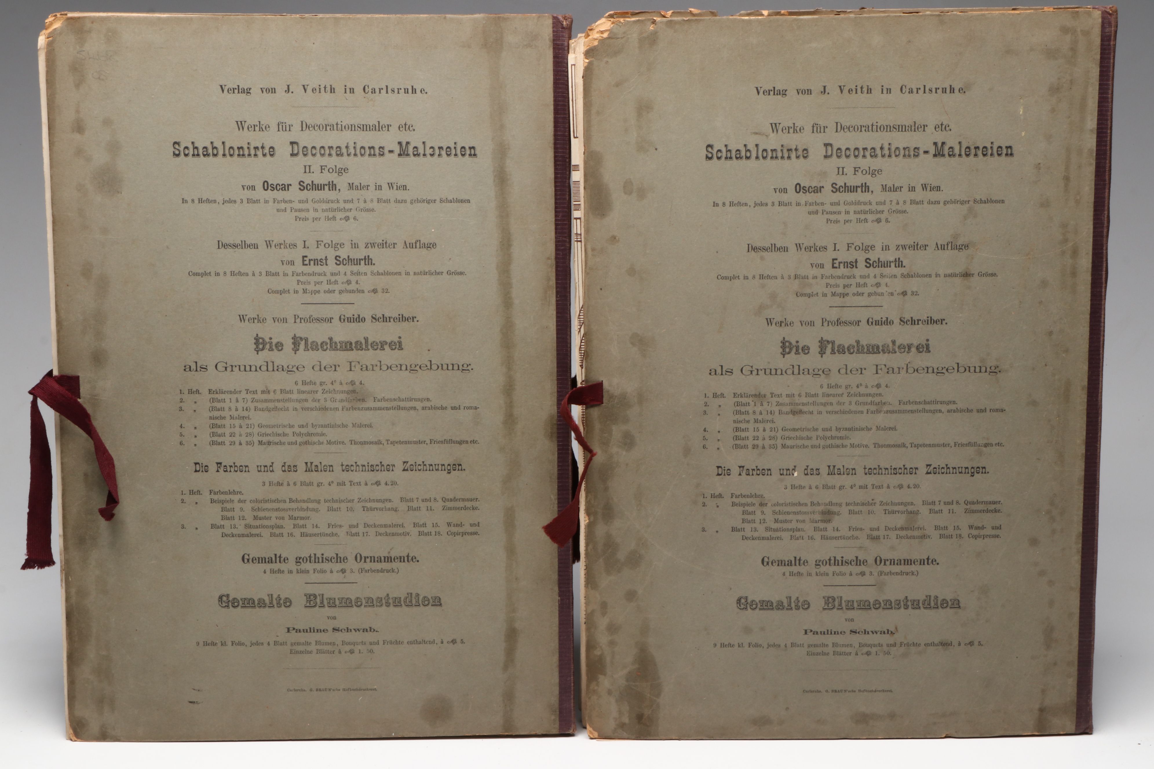 "Schablonirte Decorations Malerein" Vol. I–II Folios by Oscar Schurth