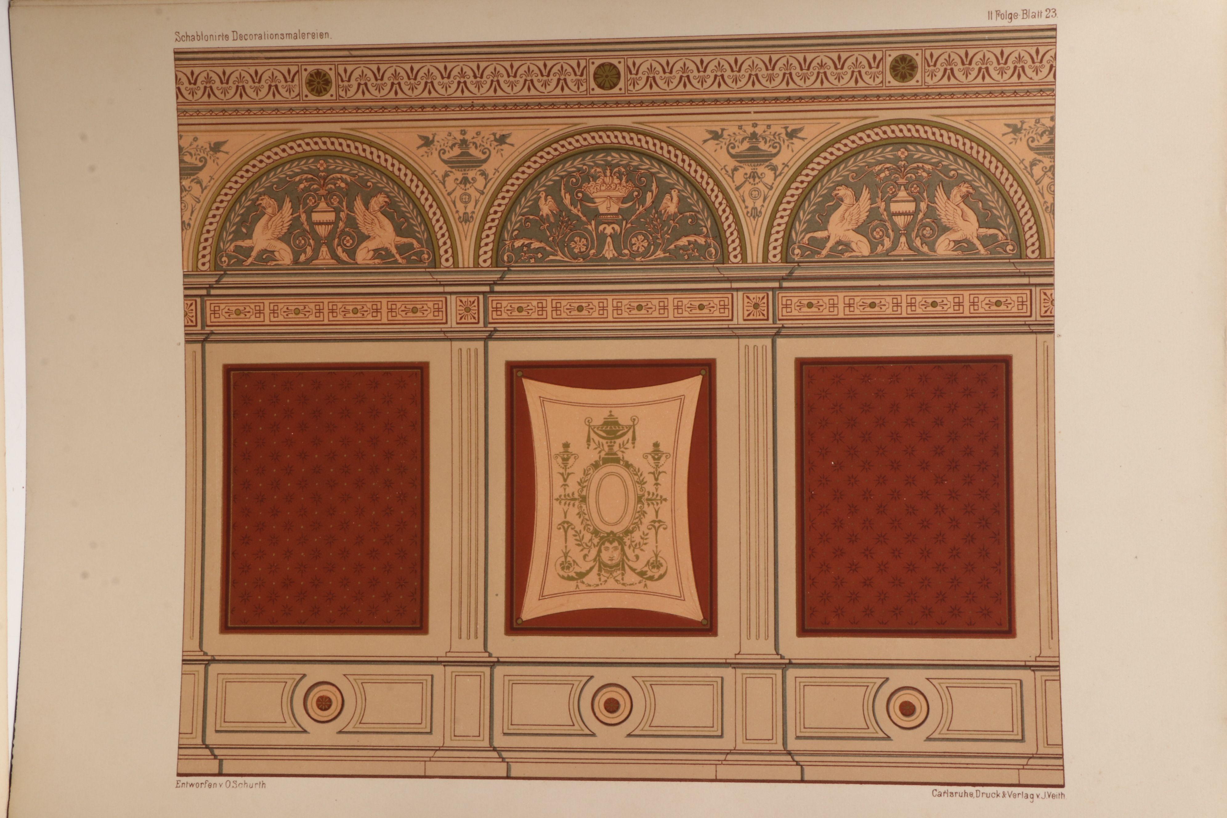 "Schablonirte Decorations Malerein" Vol. I–II Folios by Oscar Schurth