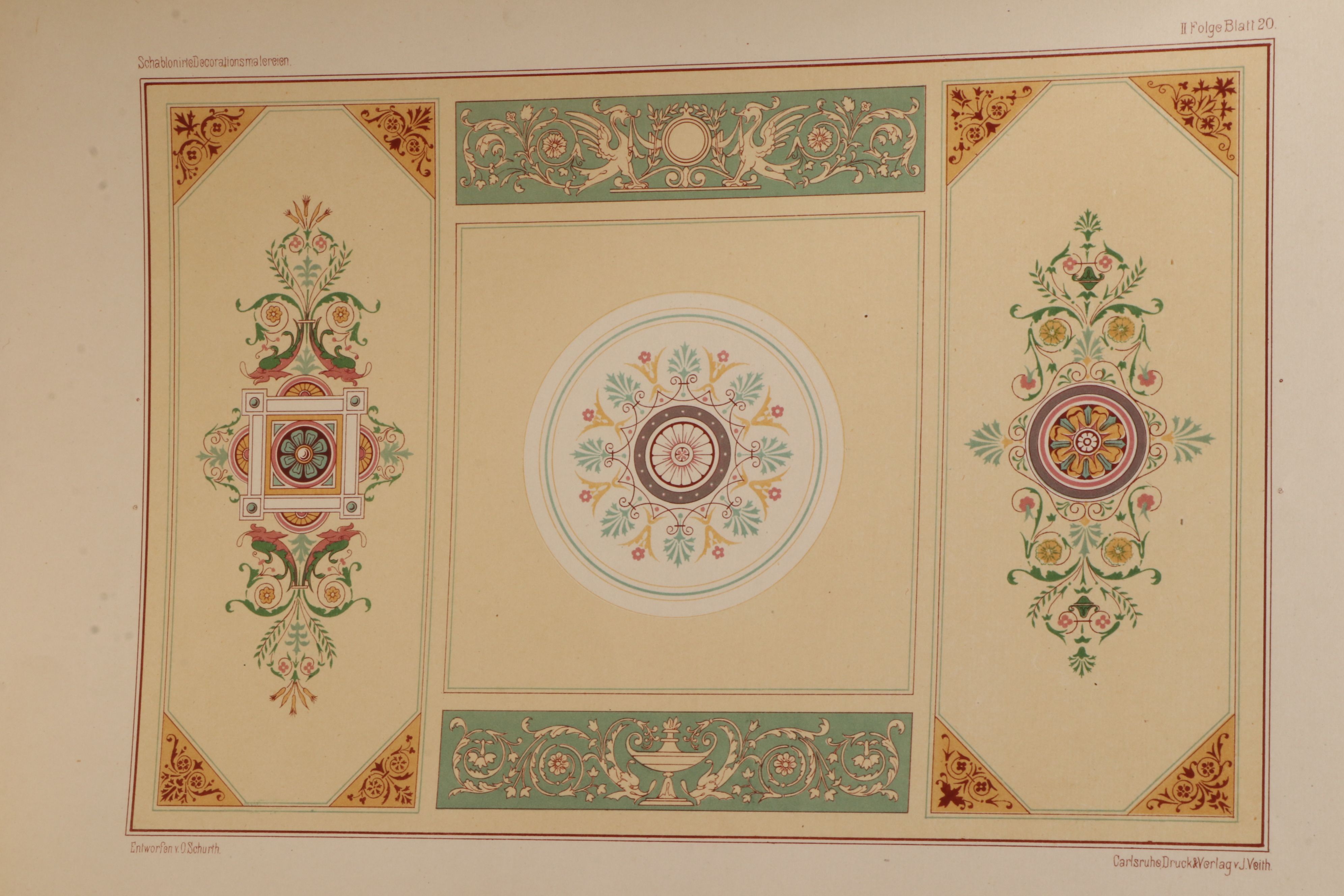 "Schablonirte Decorations Malerein" Vol. I–II Folios by Oscar Schurth