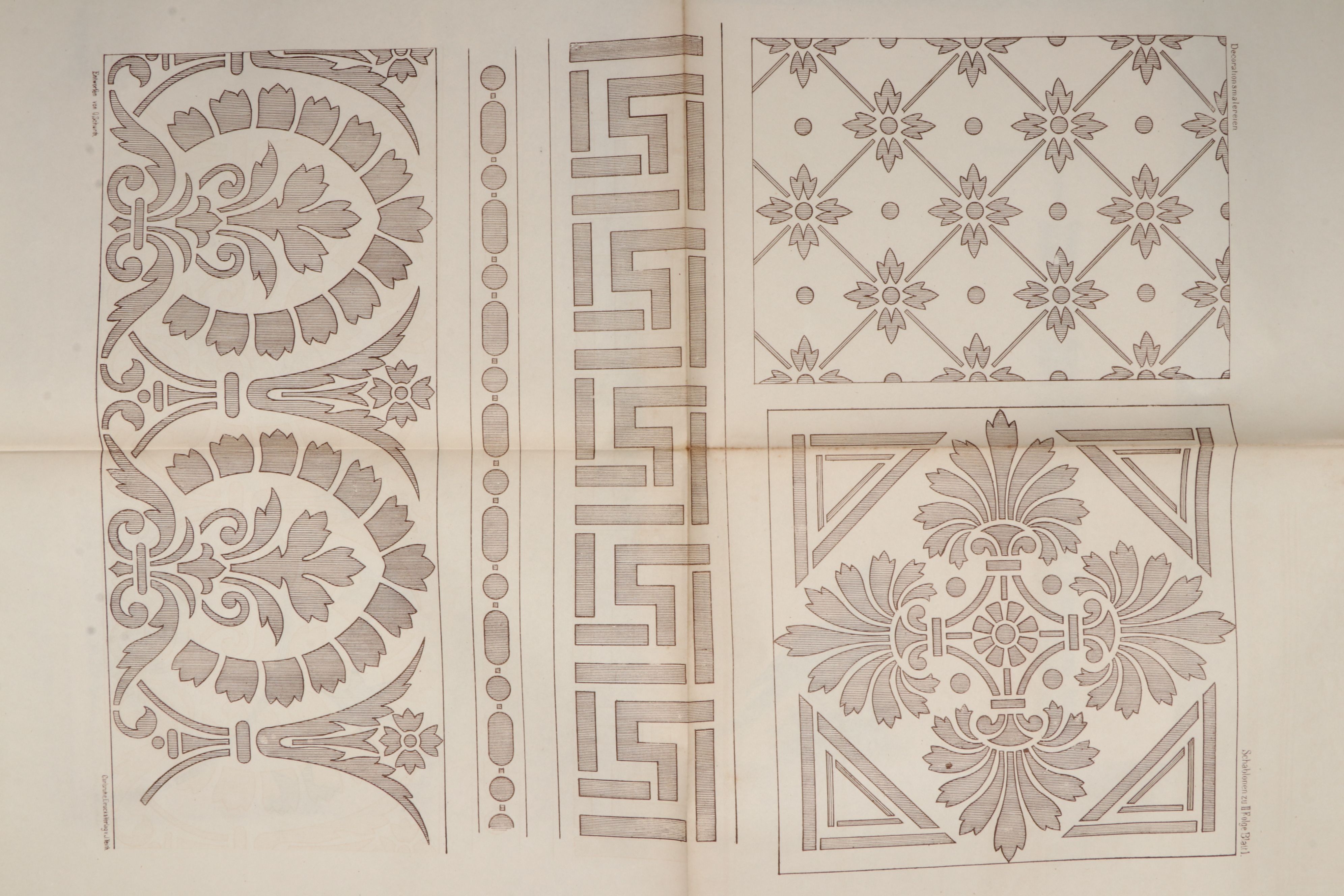 "Schablonirte Decorations Malerein" Vol. I–II Folios by Oscar Schurth