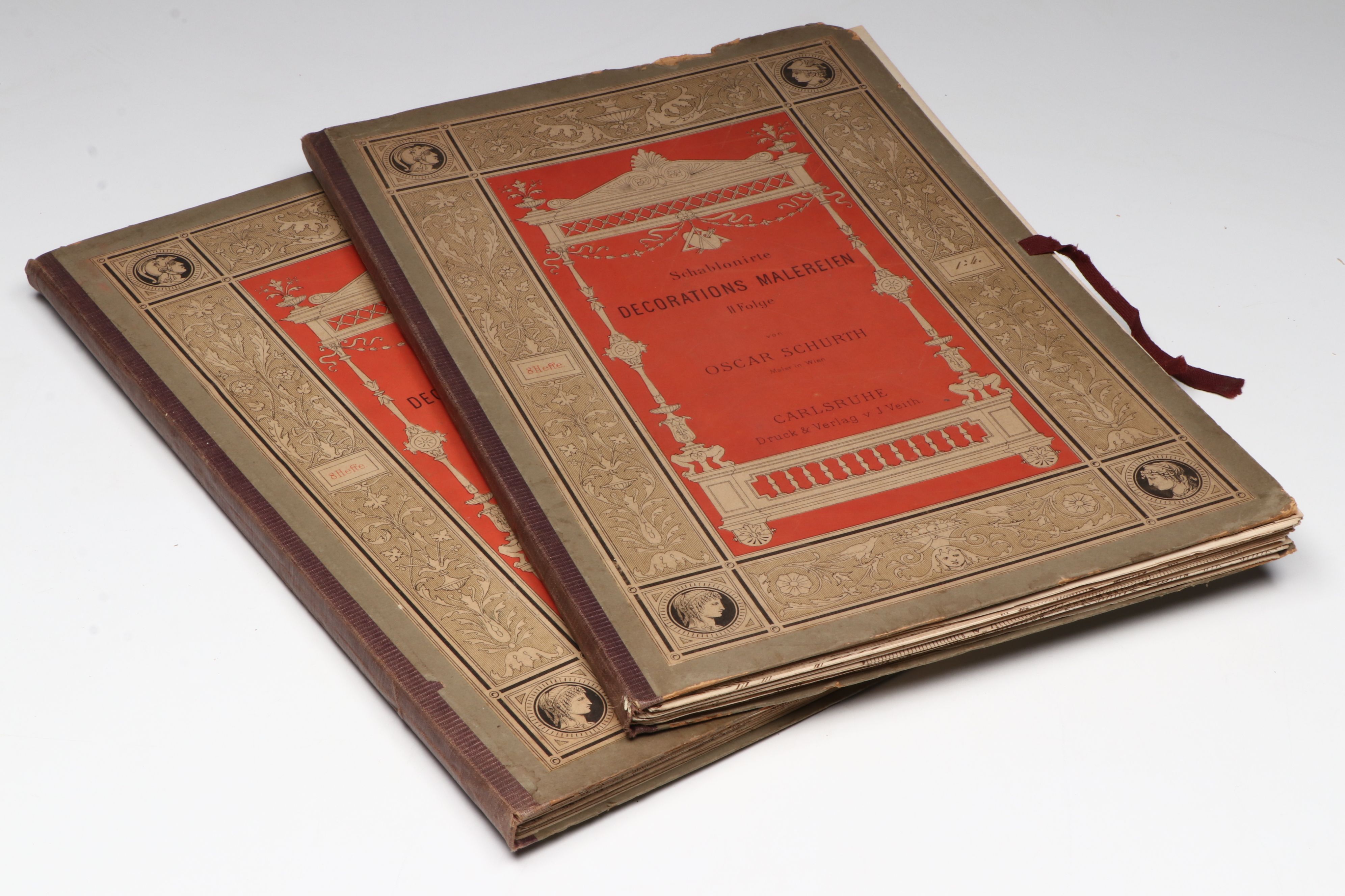 "Schablonirte Decorations Malerein" Vol. I–II Folios by Oscar Schurth