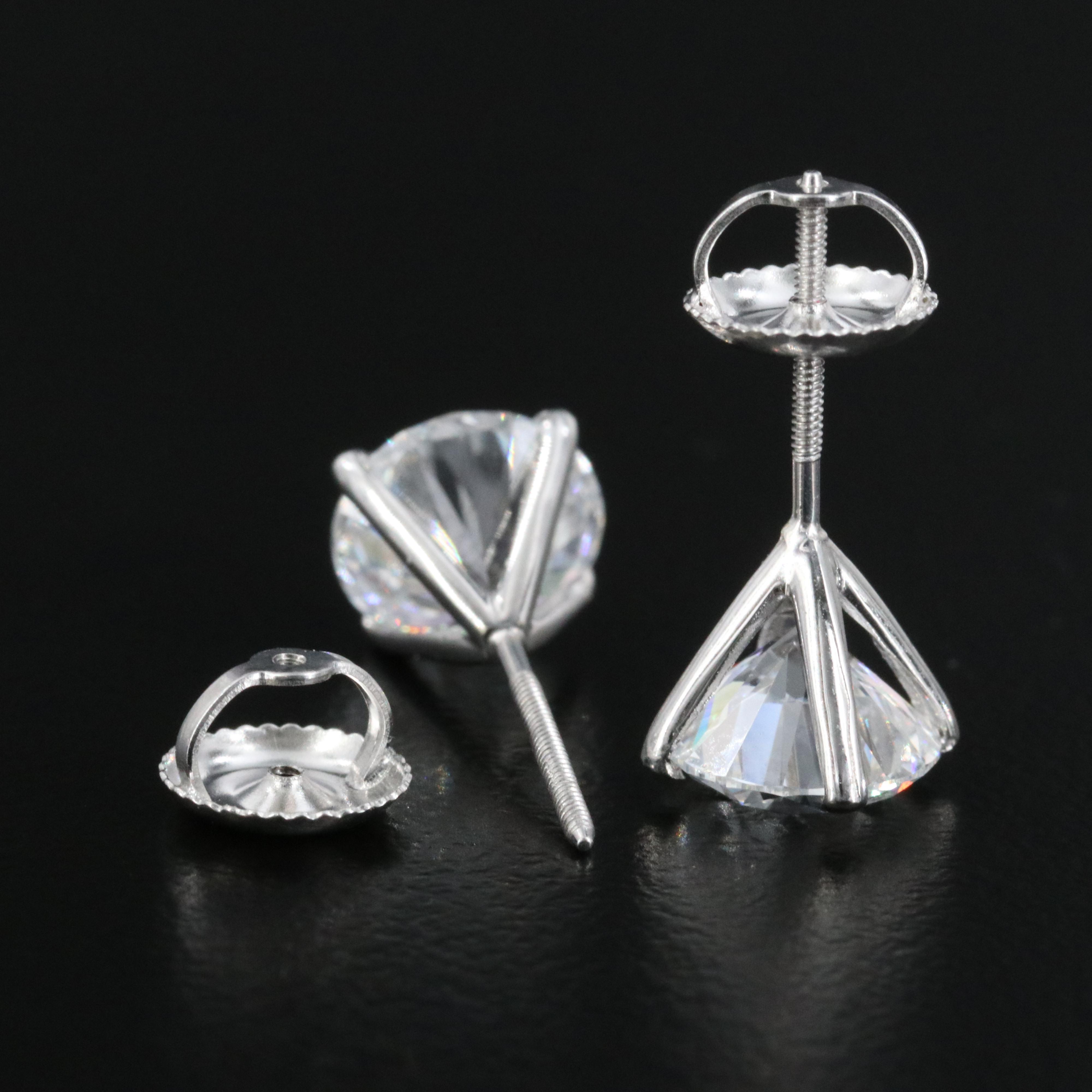 14K 3.03 CTW Lab Grown Diamond Solitaire Earrings with IGI Jewelry Report