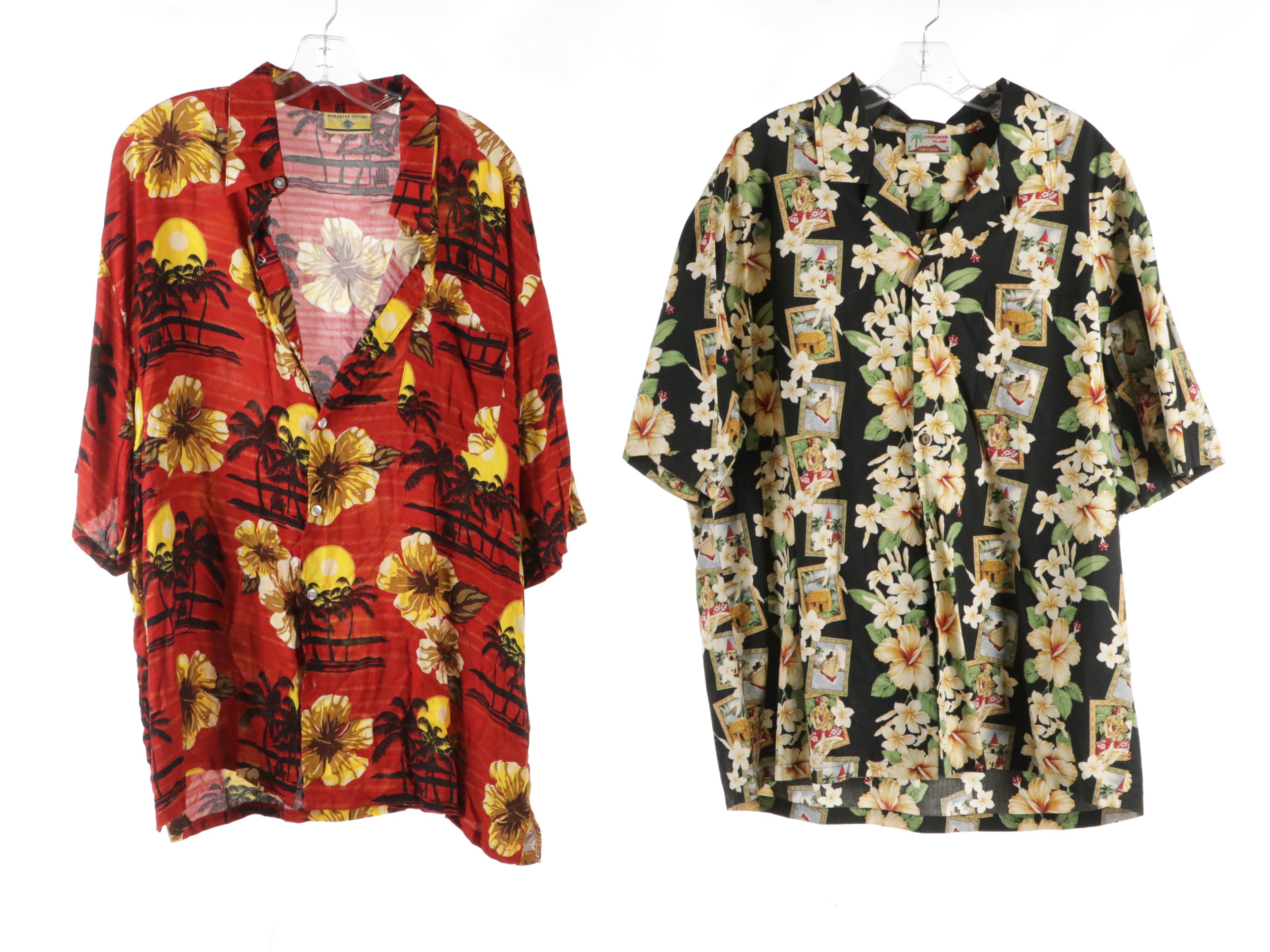 Men's Vintage Hawaiian Shirts Including Waltah Clarke's and Kona Kai Trading Co.