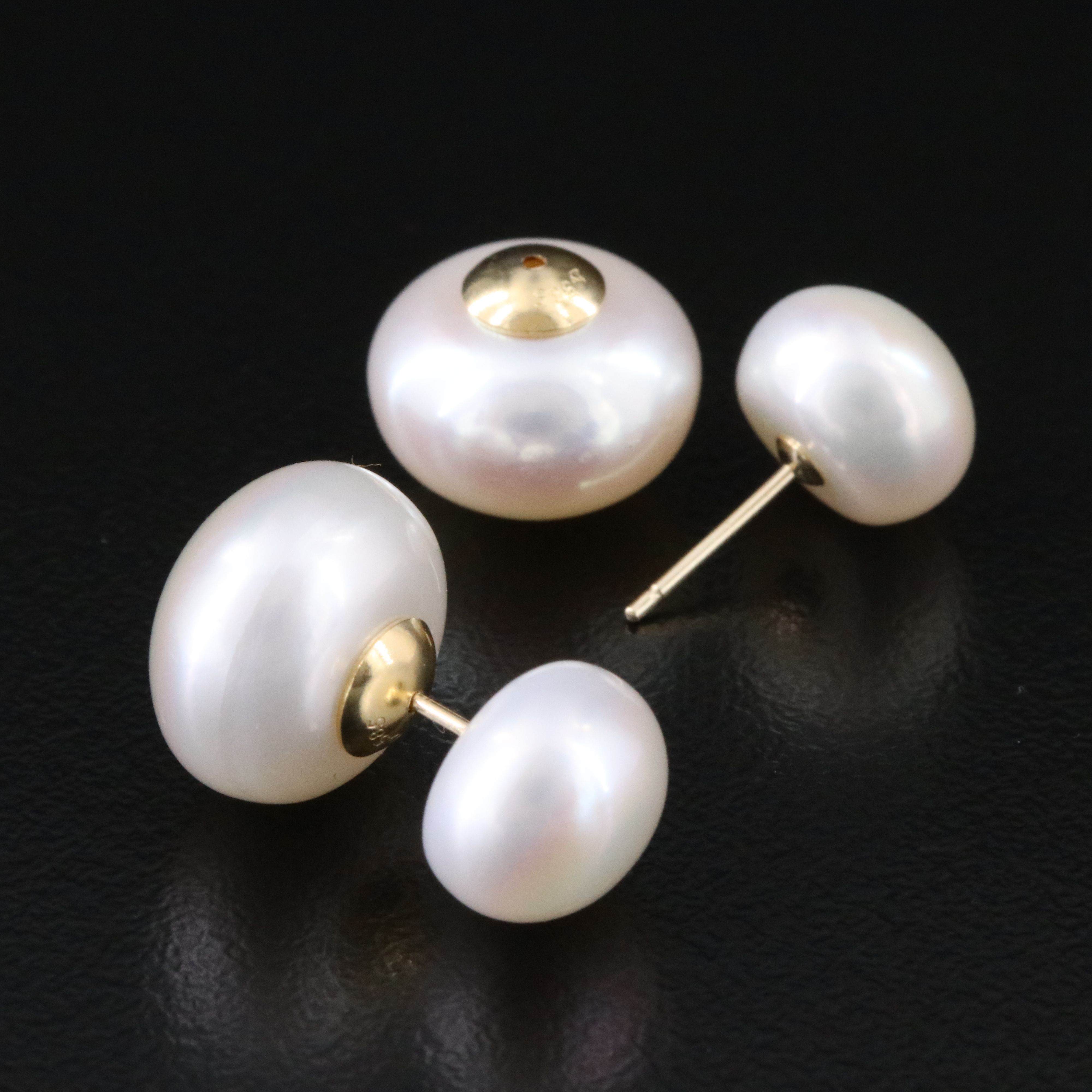 14K Pearl Front-Back Earrings