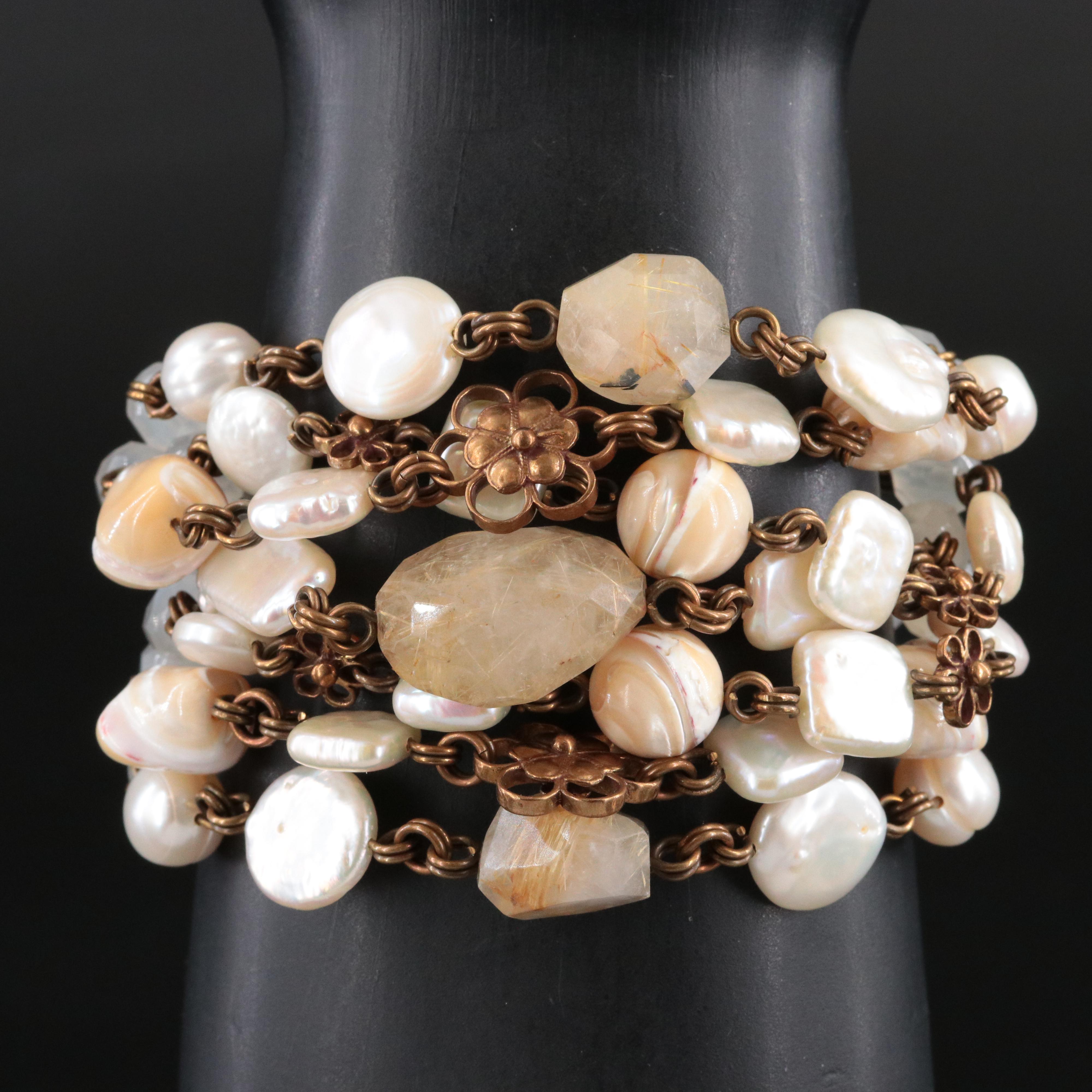 Stephen Dweck Rutilated Quartz, Pearl and Shell