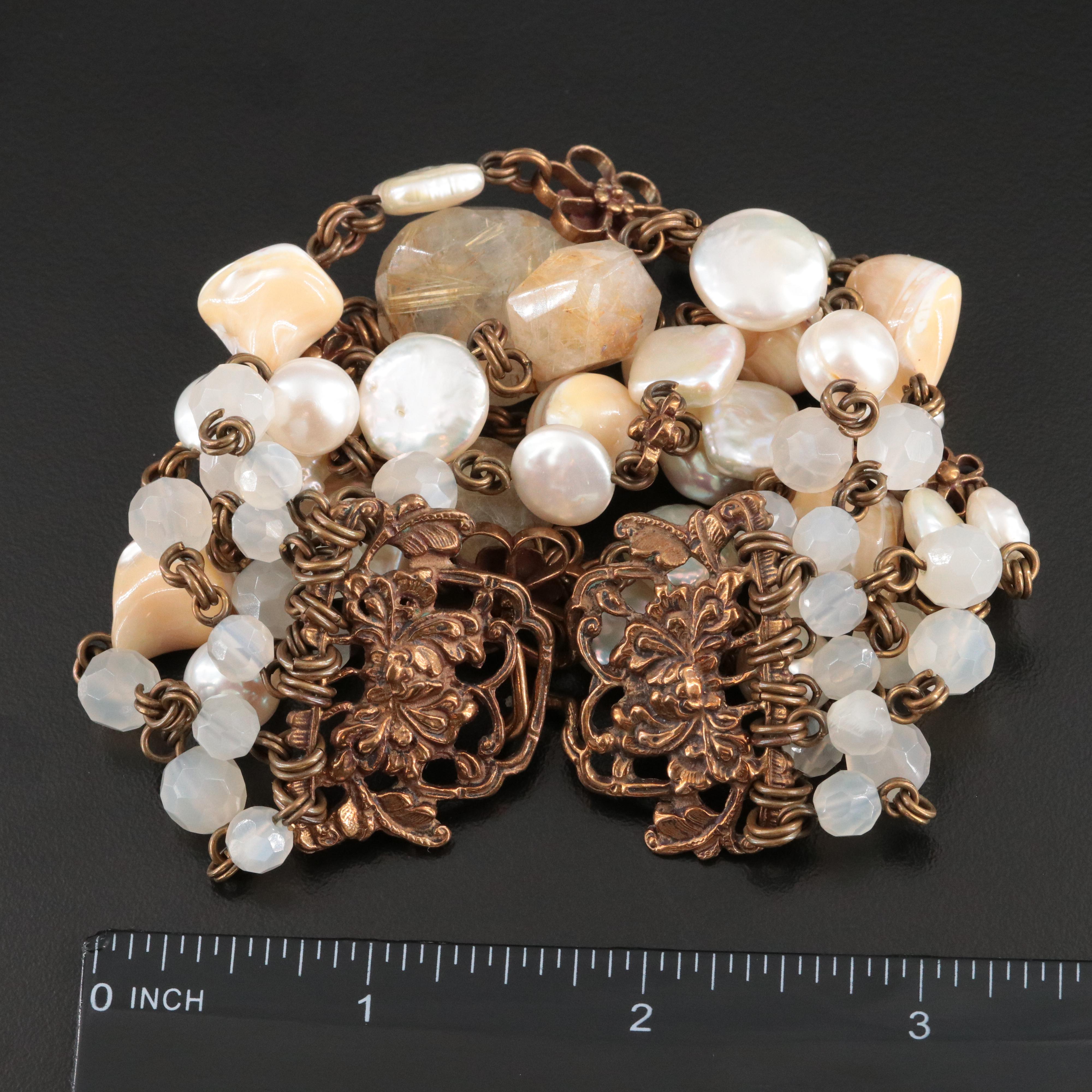 Stephen Dweck Rutilated Quartz, Pearl and Shell