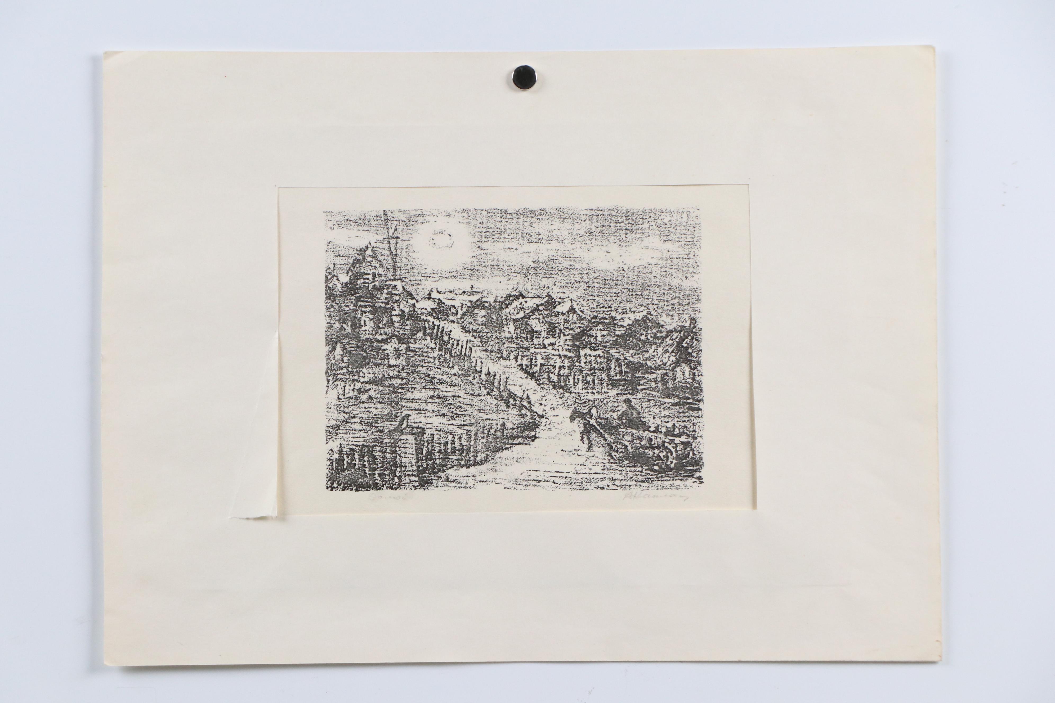 Anatoli Kaplan Lithographs "Lazar Wolf, the Butcher" and "Return Home"