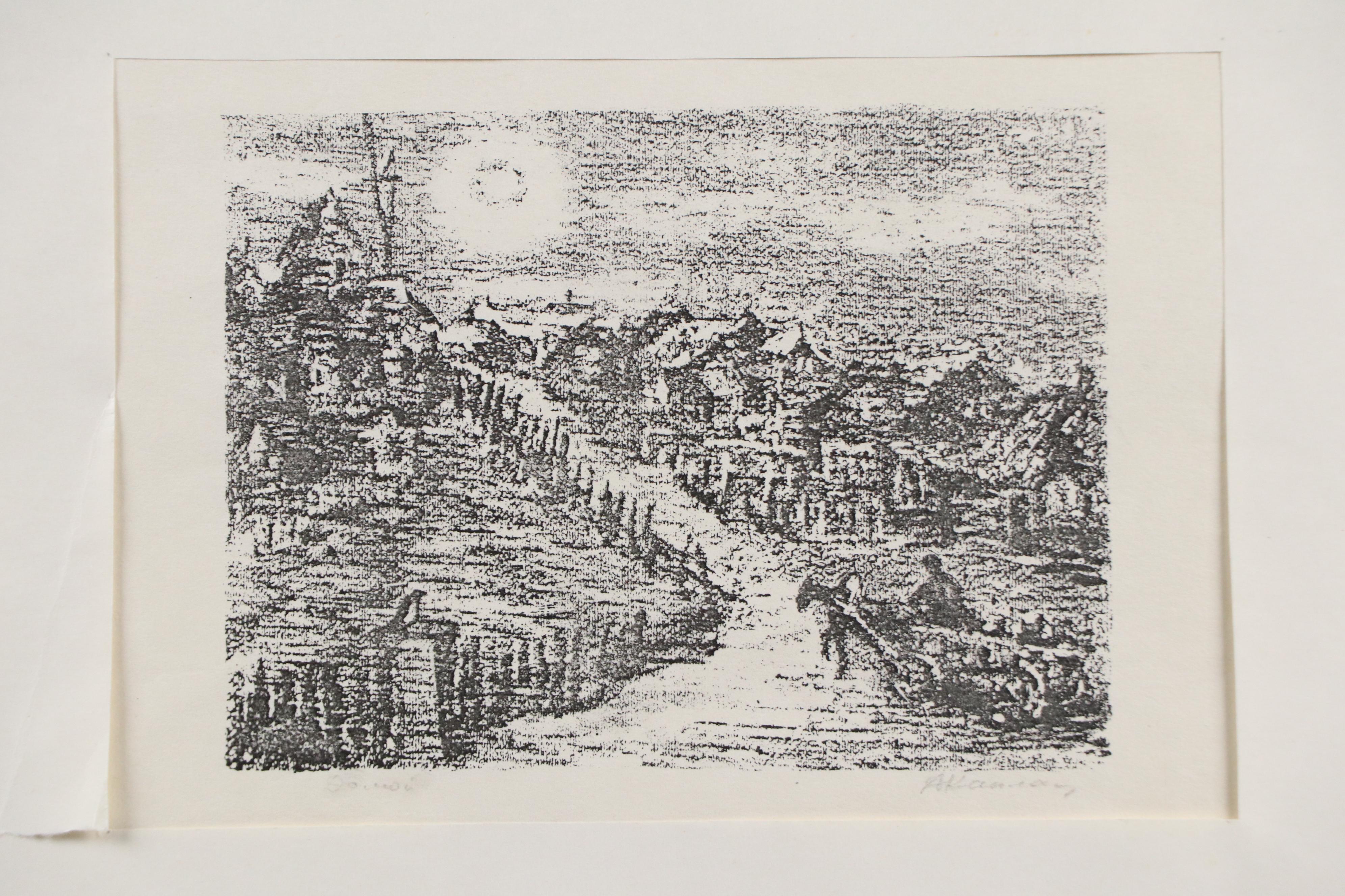 Anatoli Kaplan Lithographs "Lazar Wolf, the Butcher" and "Return Home"