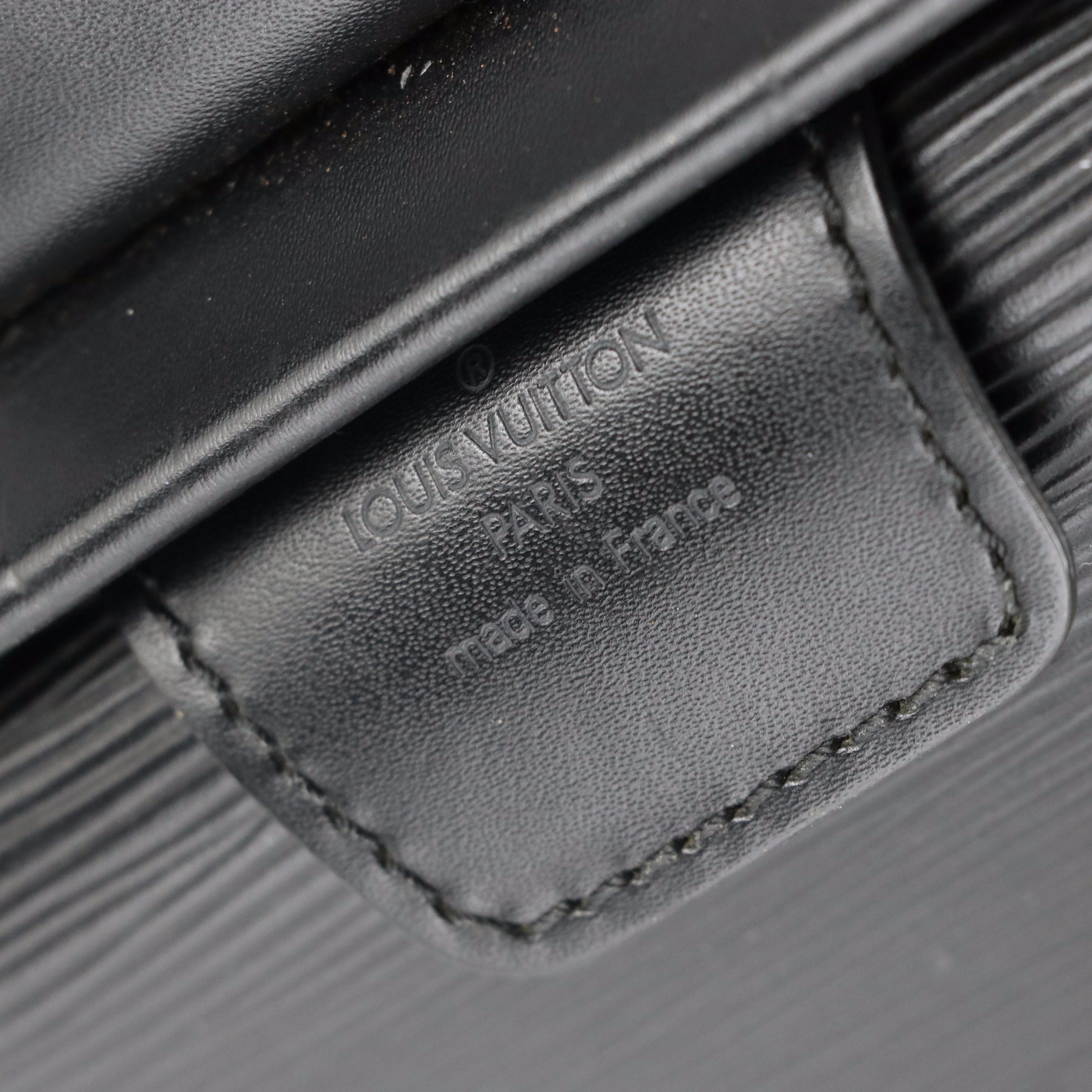 Louis Vuitton Serviette Fermoir Briefcase in Black Epi Leather