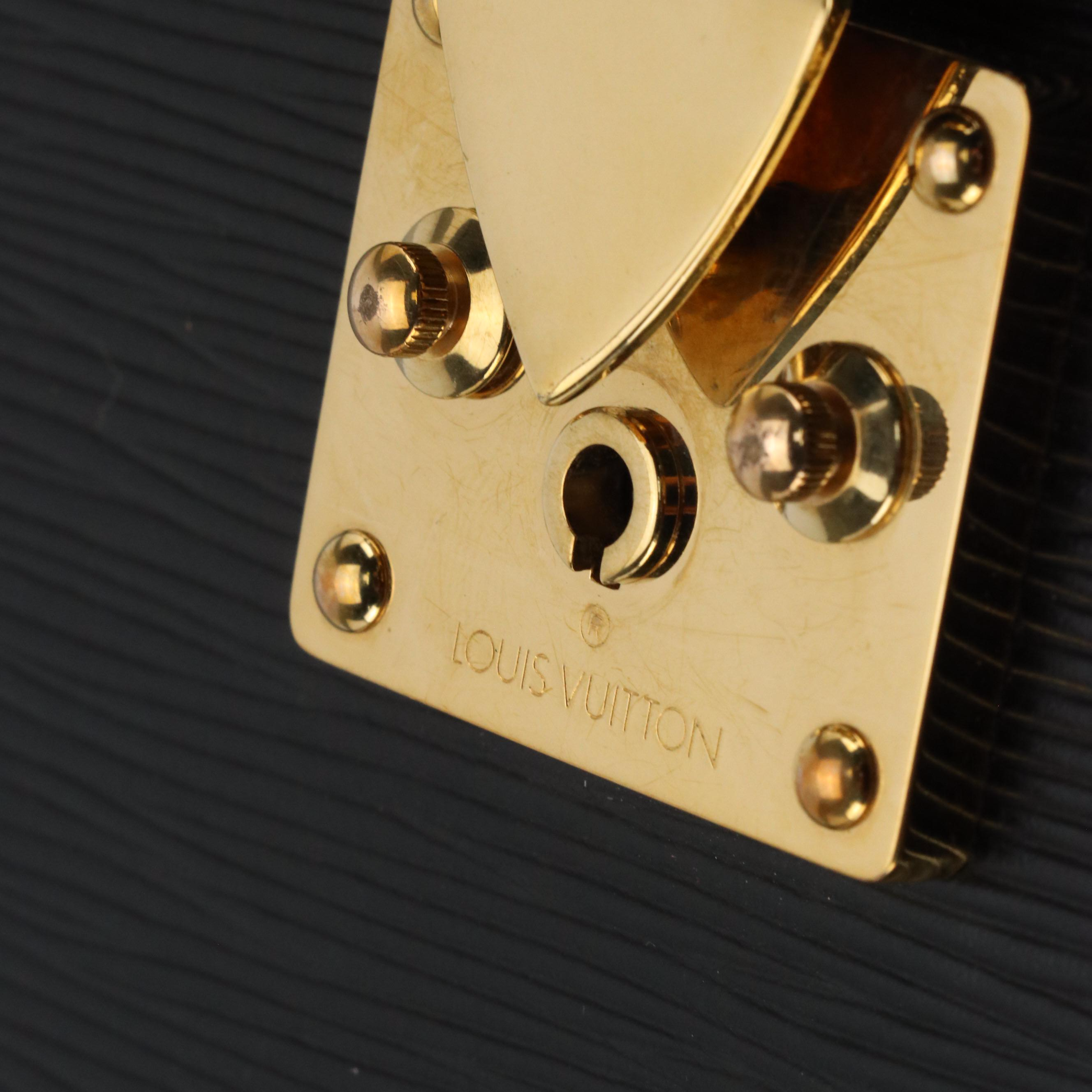 Louis Vuitton Serviette Fermoir Briefcase in Black Epi Leather