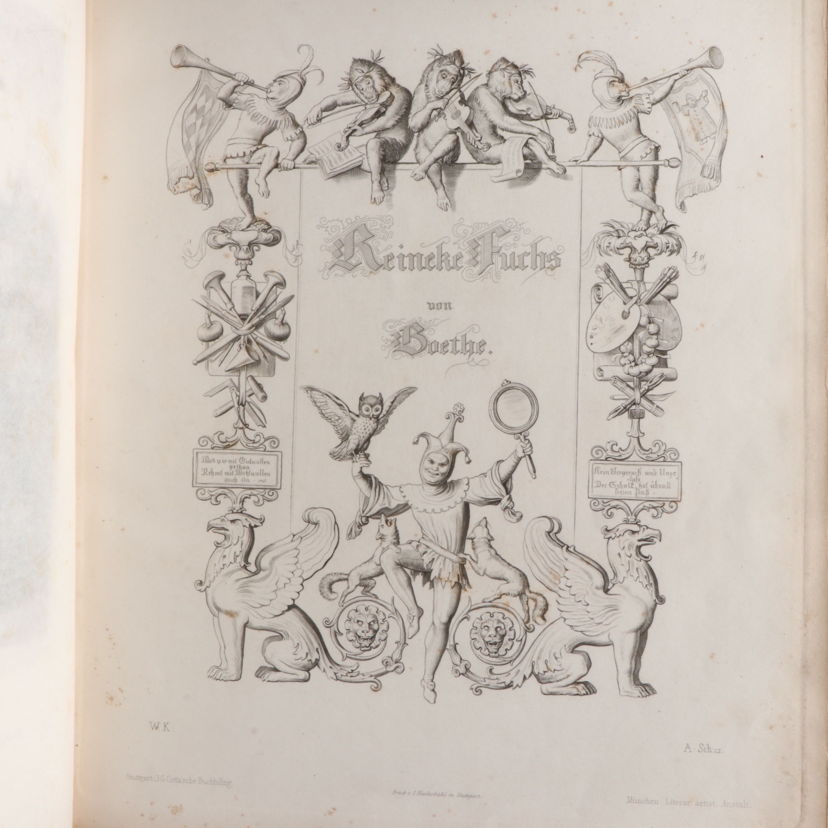 Wilhelm von Kaulbach Illustrated "Reineke Fuchs" by Wolfgang von Goethe, 1846