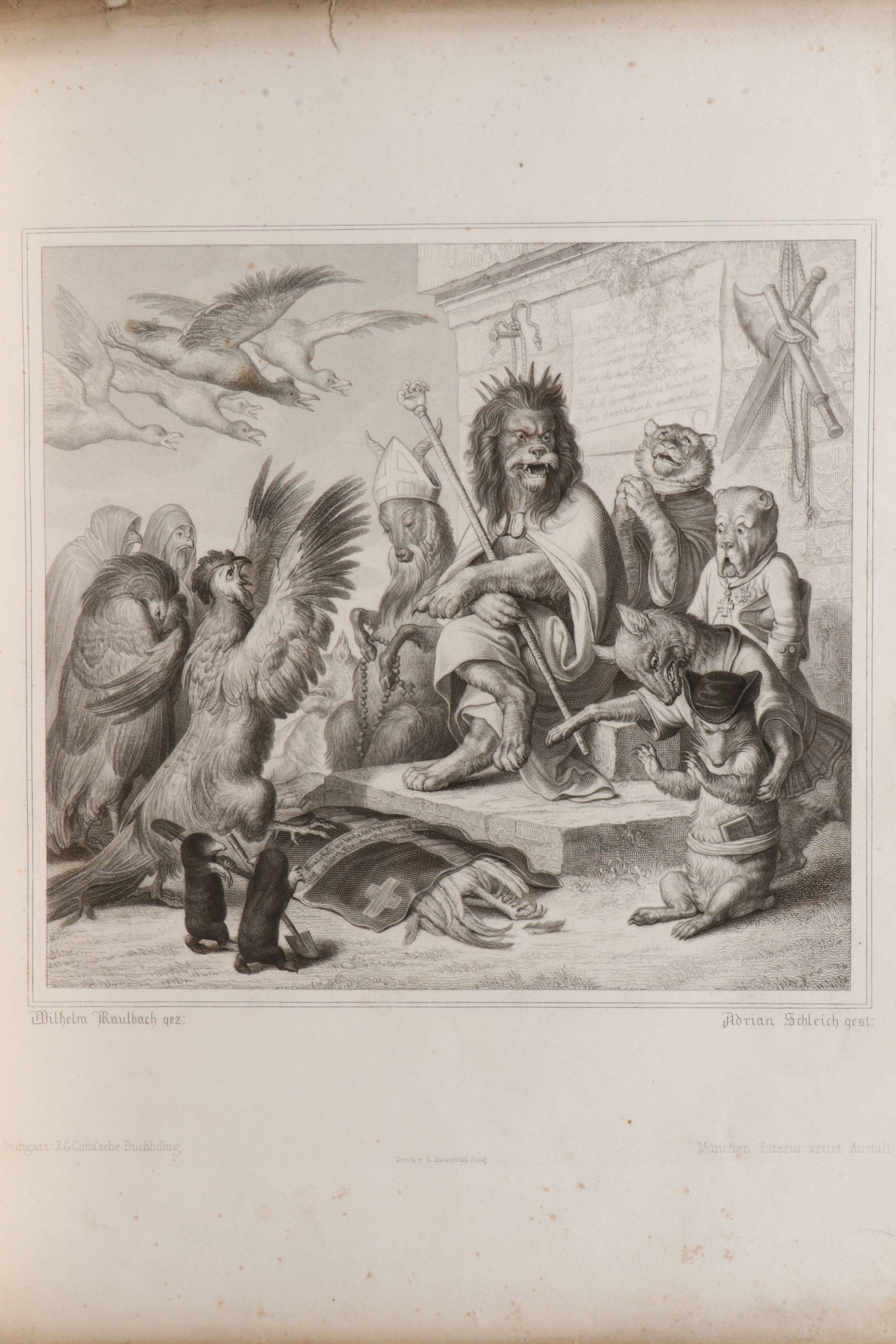 Wilhelm von Kaulbach Illustrated "Reineke Fuchs" by Wolfgang von Goethe, 1846