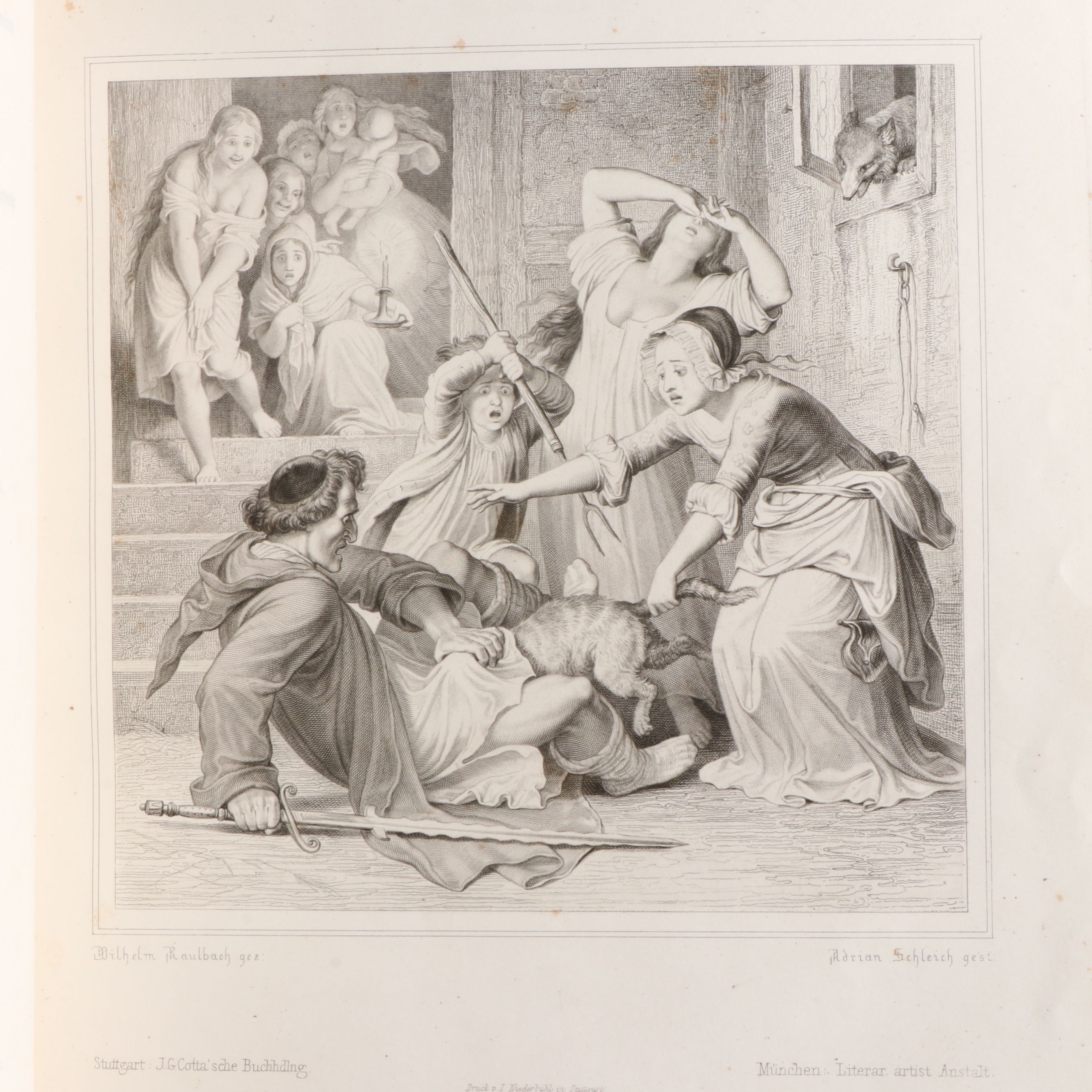 Wilhelm von Kaulbach Illustrated "Reineke Fuchs" by Wolfgang von Goethe, 1846