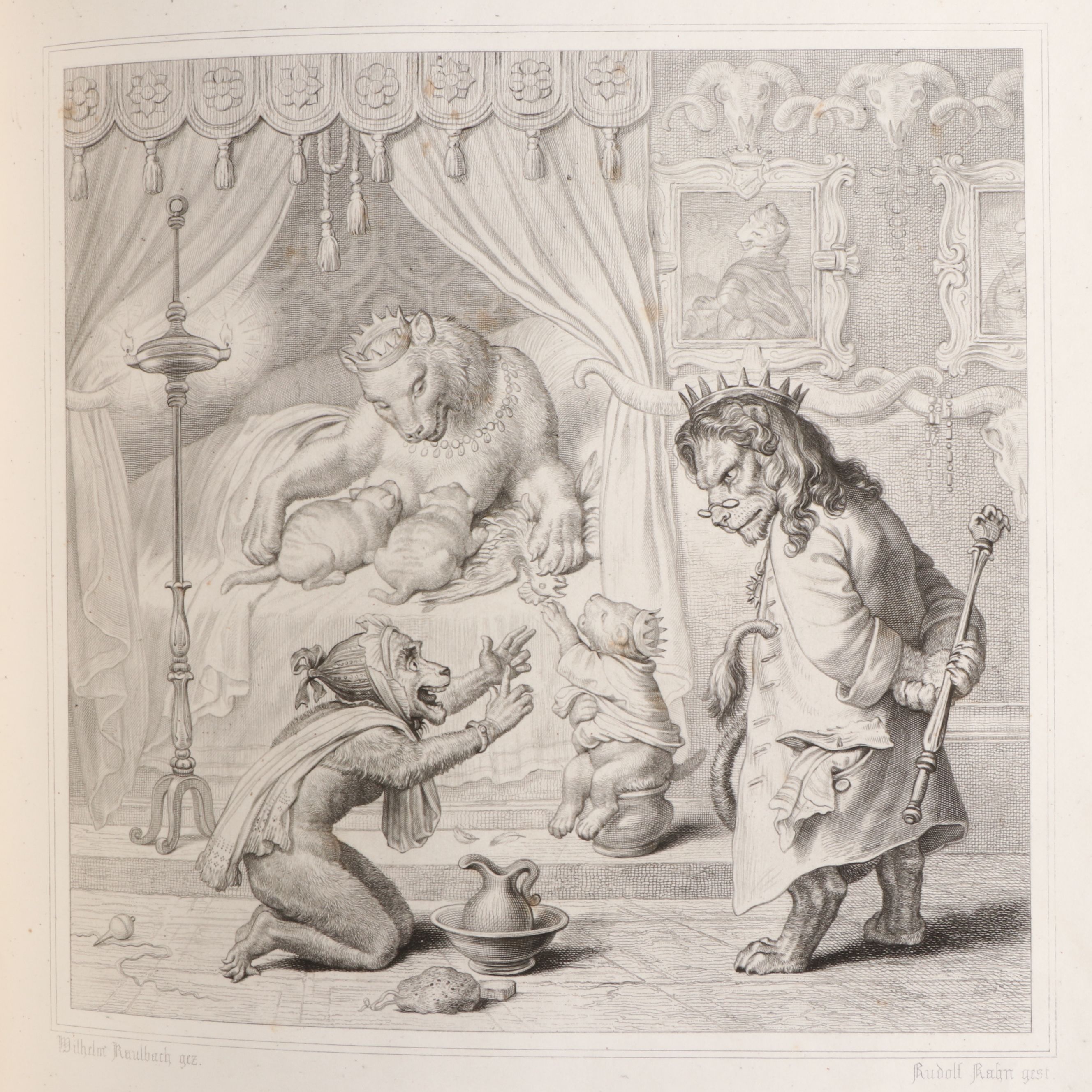 Wilhelm von Kaulbach Illustrated "Reineke Fuchs" by Wolfgang von Goethe, 1846