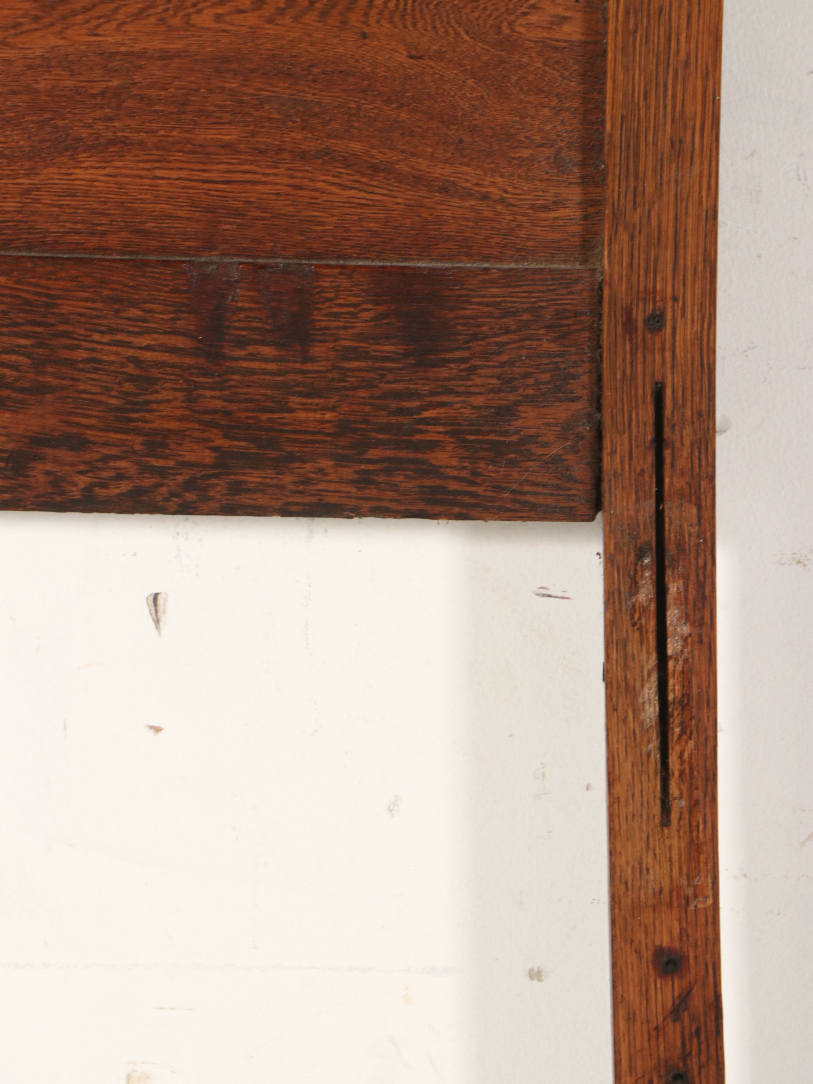 Edwardian Oak Full Size Sleigh Bed Frame, Early 20th Century