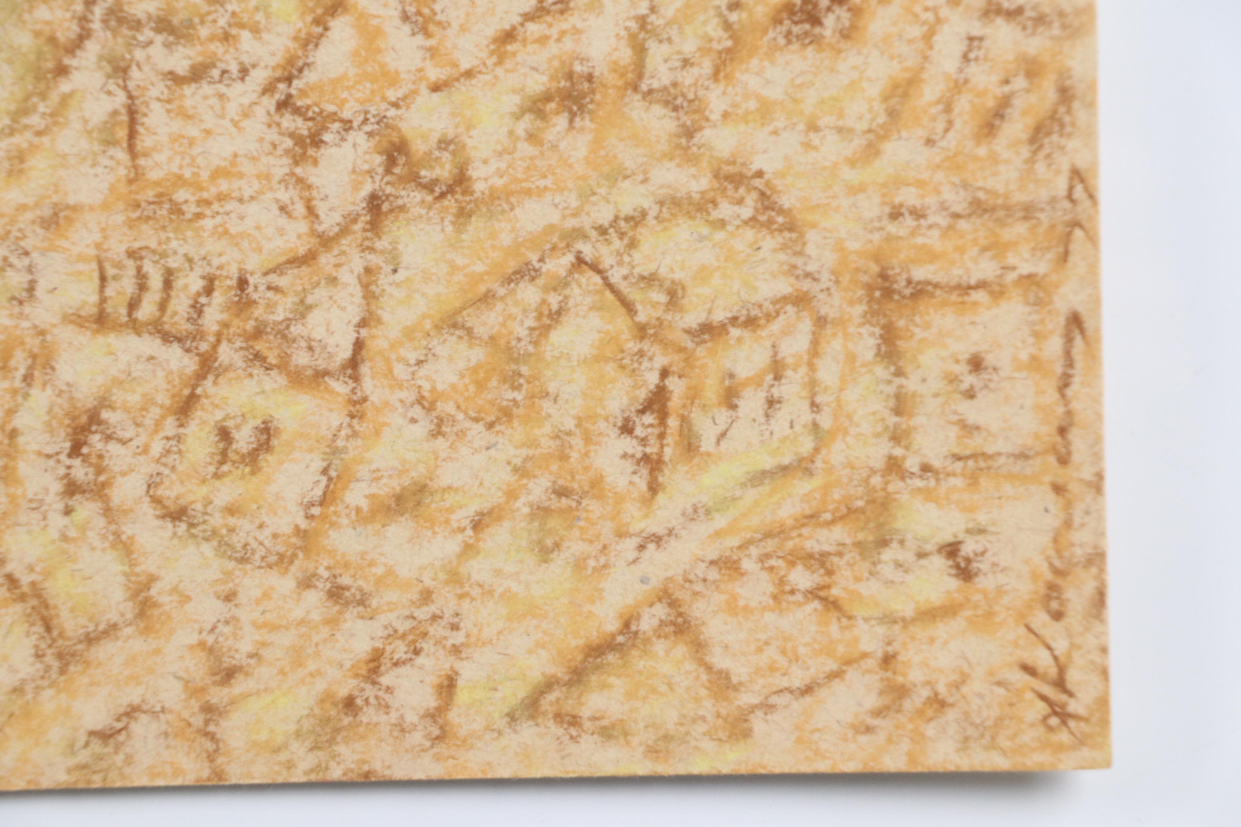 Anatoli Kaplan Oil Pastel Drawings of Portrait and Floral Still Life, 1977