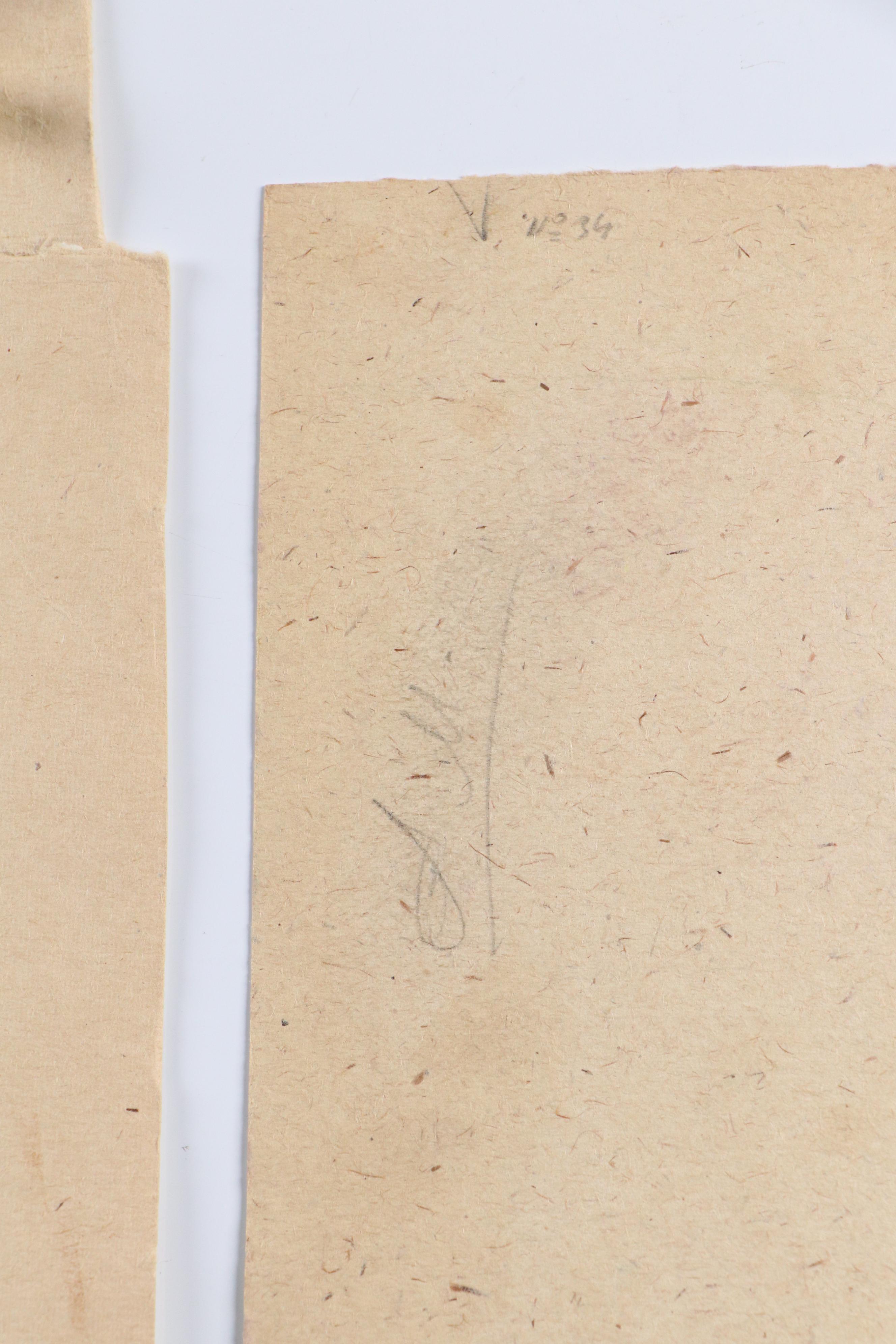 Anatoli Kaplan Oil Pastel Drawings of Portrait and Floral Still Life, 1977