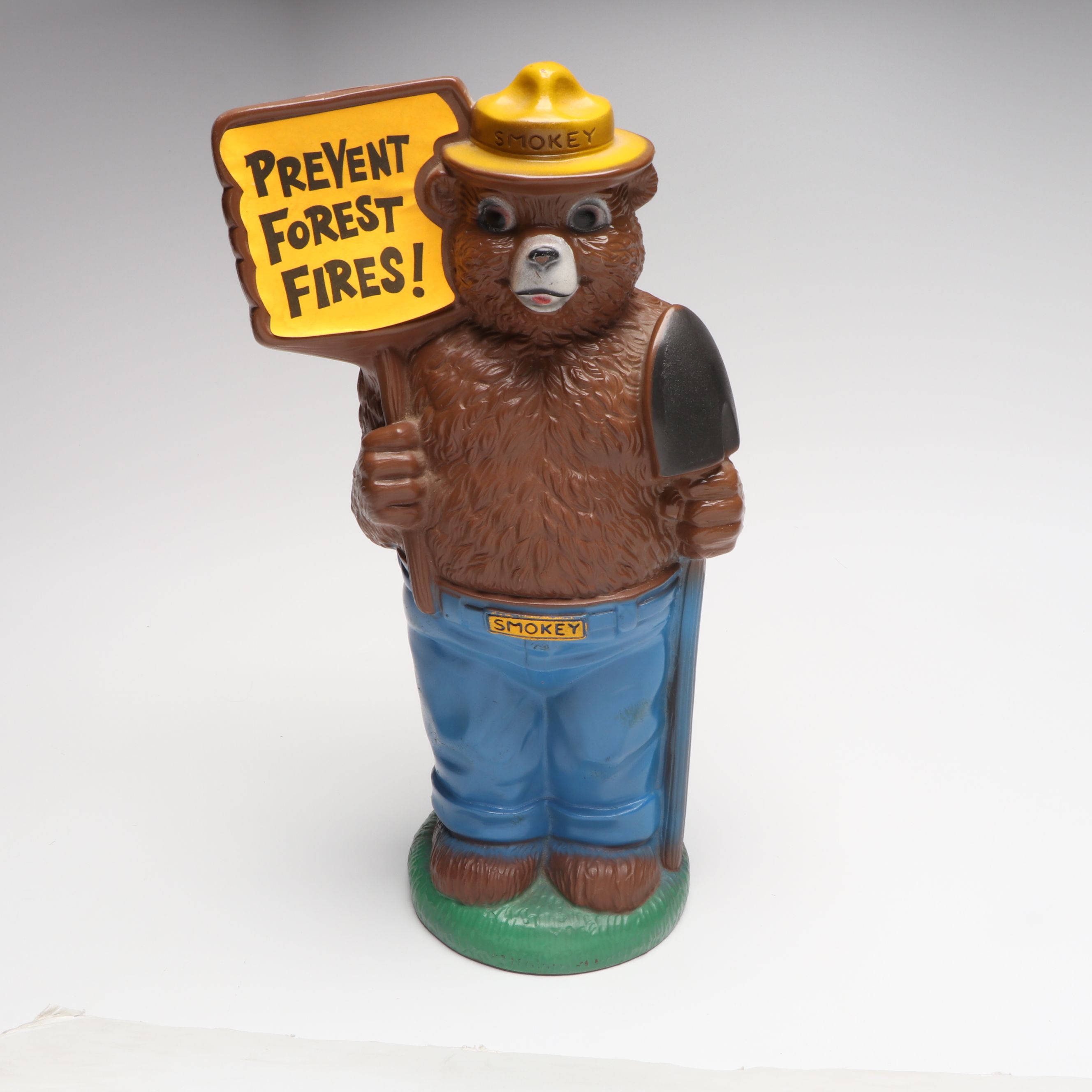 Play Pal Plastic Smokey the  Bear Bank with "Soaky" and More Bubble Bath Bottles