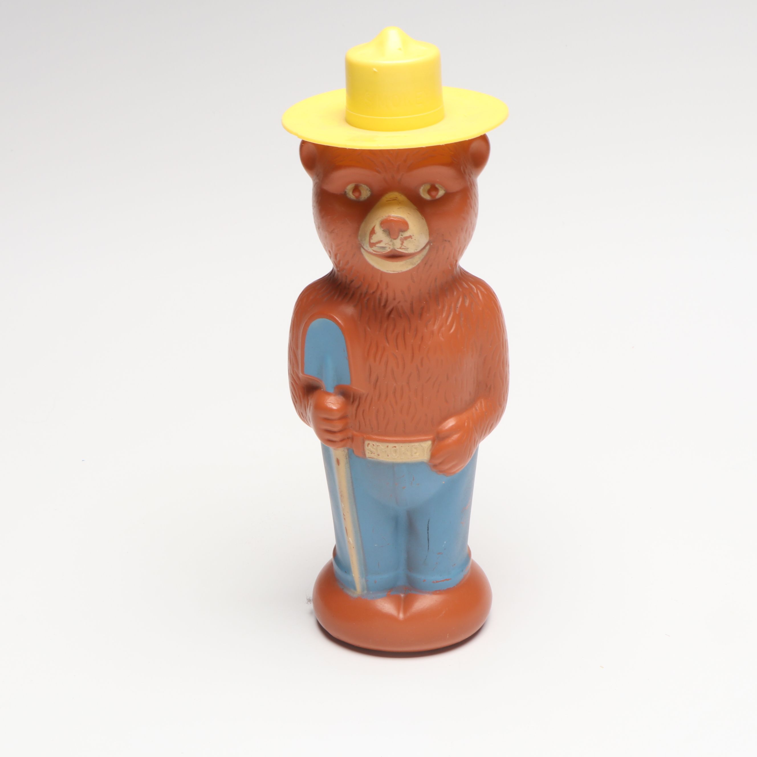 Play Pal Plastic Smokey the  Bear Bank with "Soaky" and More Bubble Bath Bottles