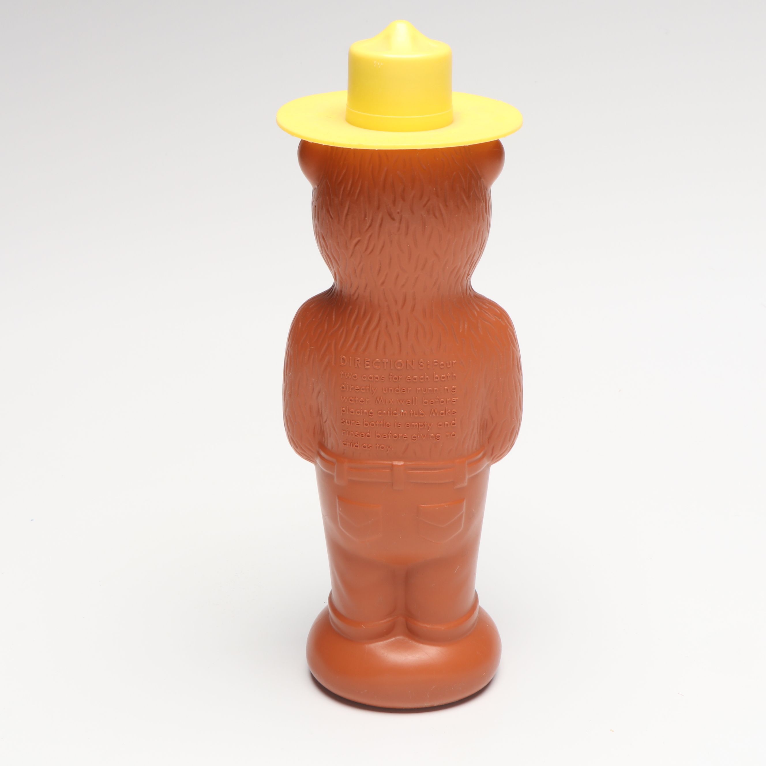 Play Pal Plastic Smokey the  Bear Bank with "Soaky" and More Bubble Bath Bottles