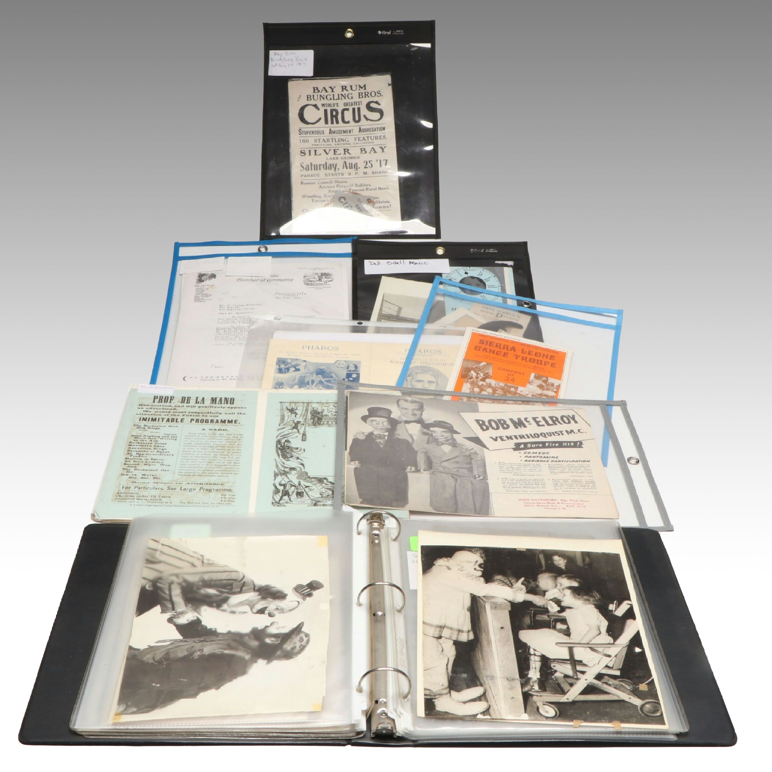 Pharos, Prof. De La Mano with Other Flyers, Photographs and More Ephemera